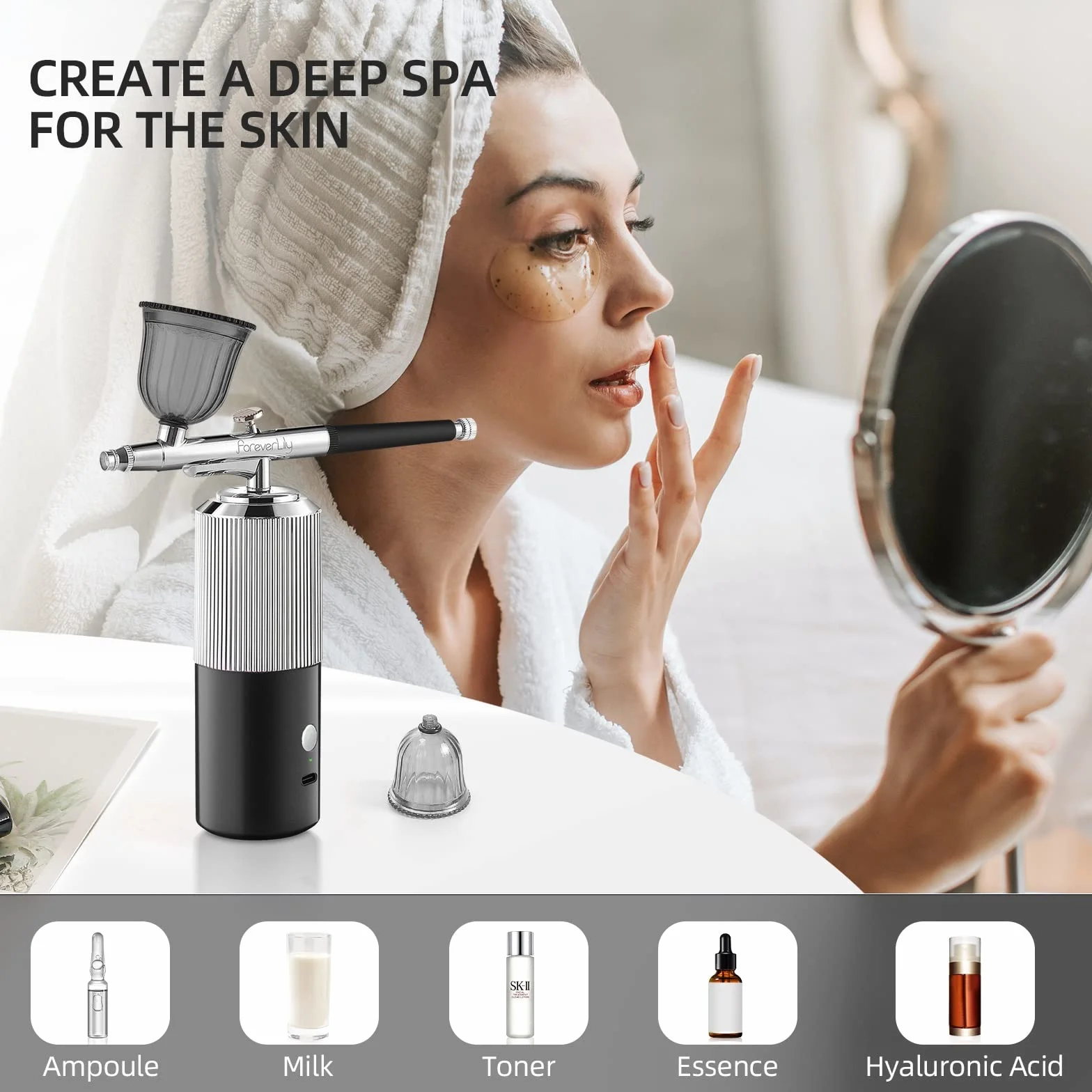 Kit aérographe sans Fil Rechargeable Portable avec compresseur pour Peinture Maquillage
