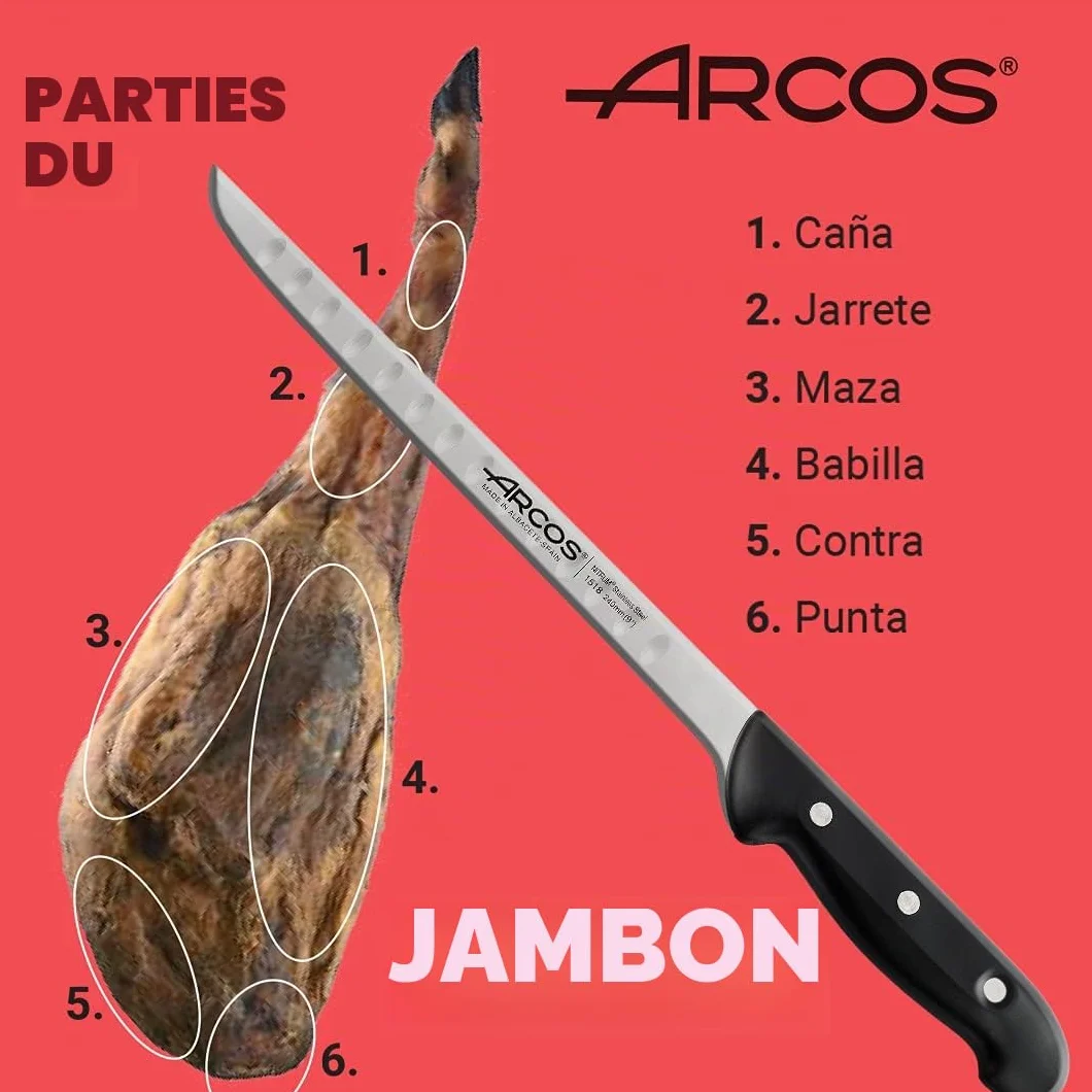 Arcos Couteau à Jambon Professionnel Acier Inoxydable Nitrum 240 mm