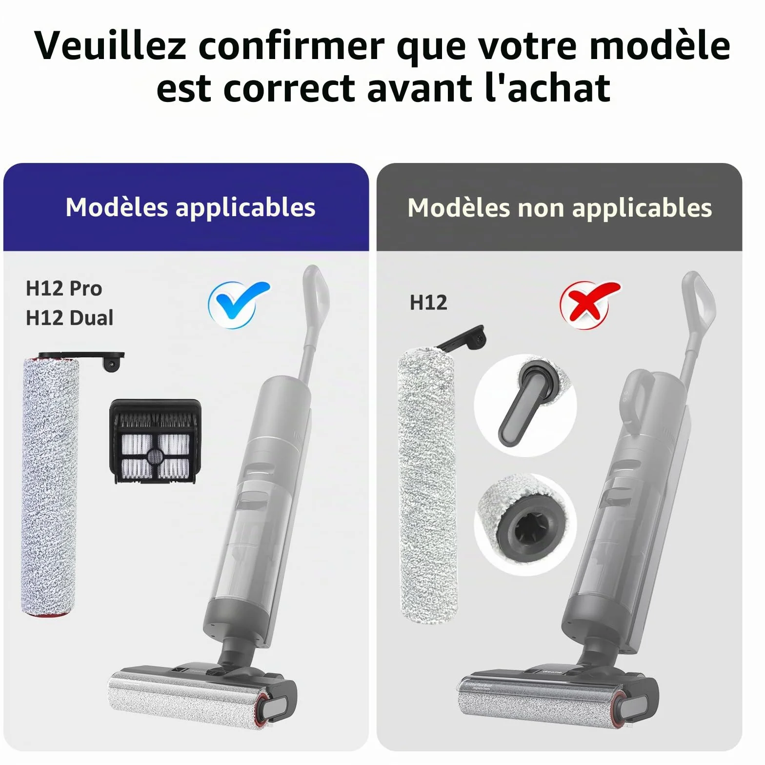Accessoires Dreame H12 Pro H12 Dual G10 Pro Aspirateur Eau Poussière Pièces Rechange Ensemble 5 Pièces
