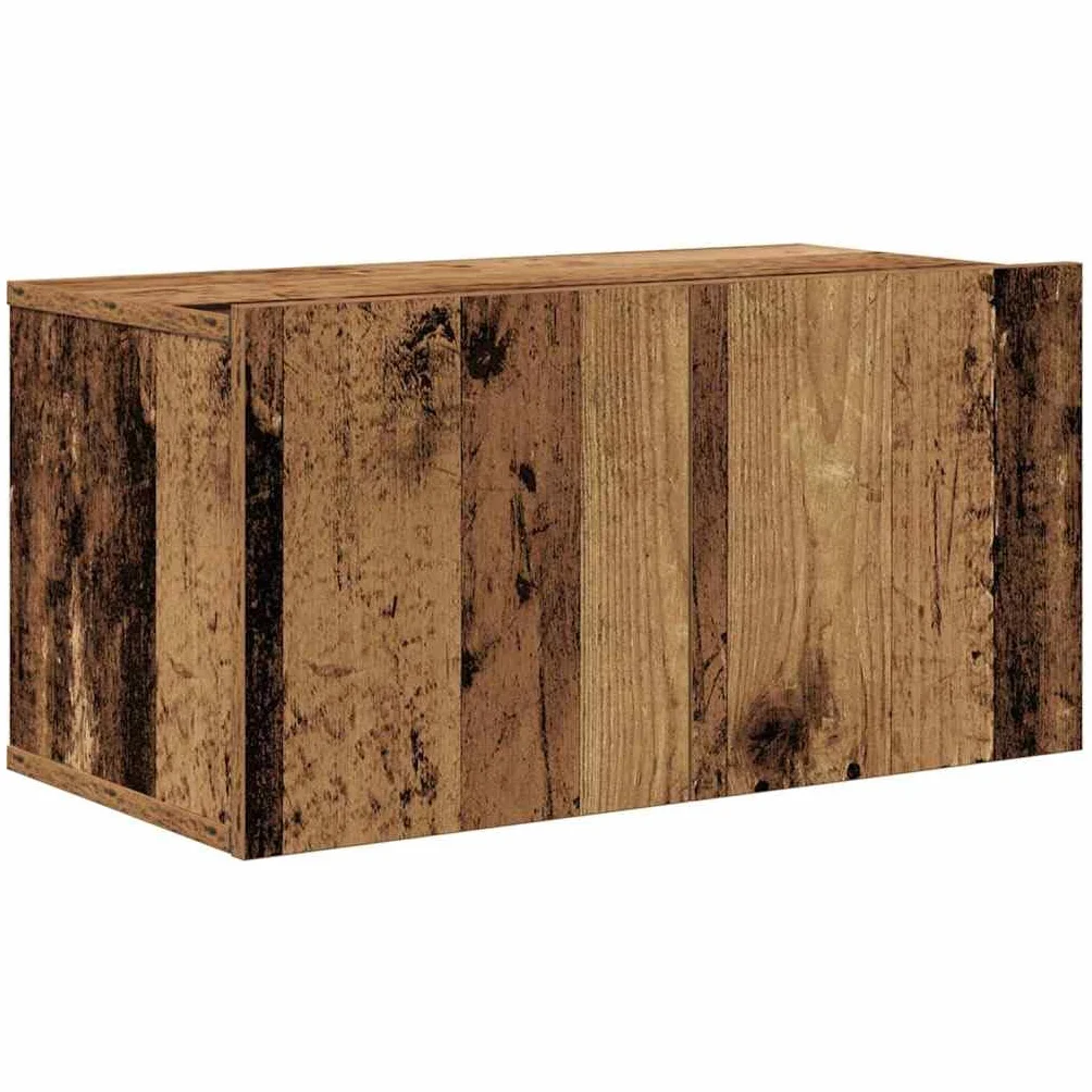 Ensemble meuble TV 8 pièces bois ancien en bois d'ingénierie avec étagères murales, portes, tiroirs, rangement multifonction pour salon séjour chambre, support console audio vidéo suspendu