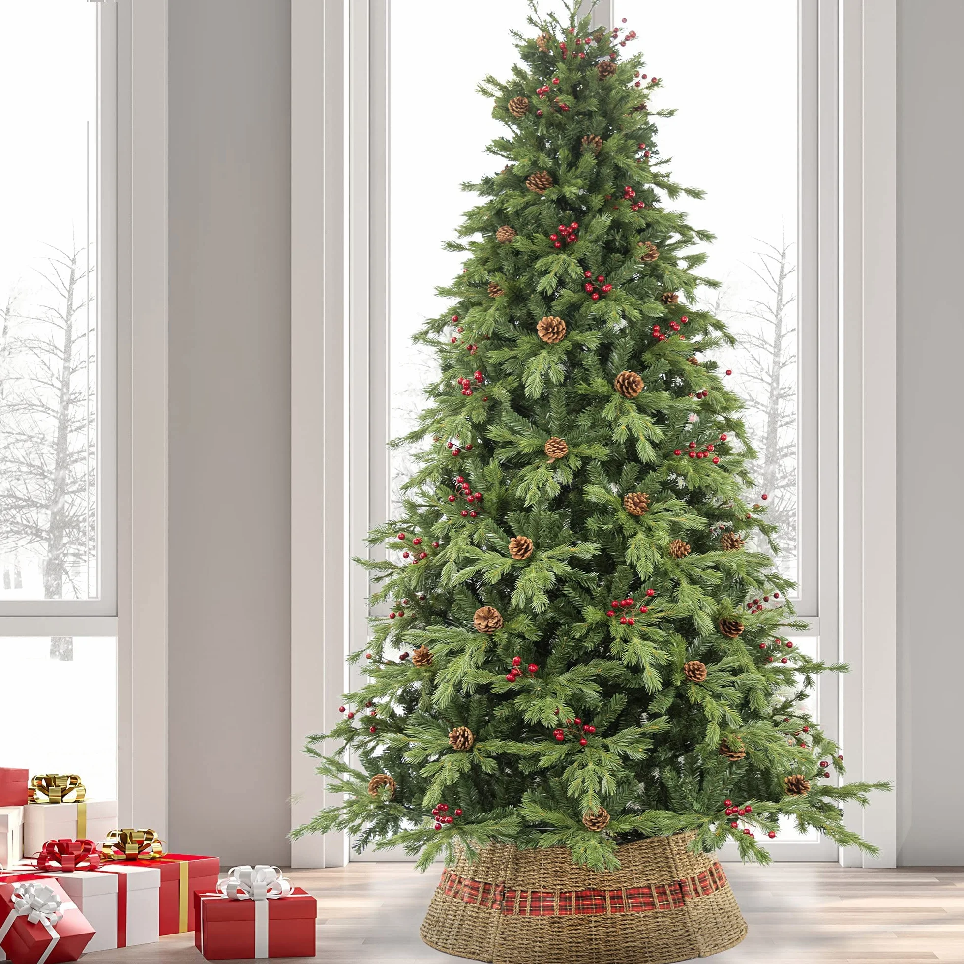 Piéd de Sapin de Noël Collier Jupe Décoration Arbre