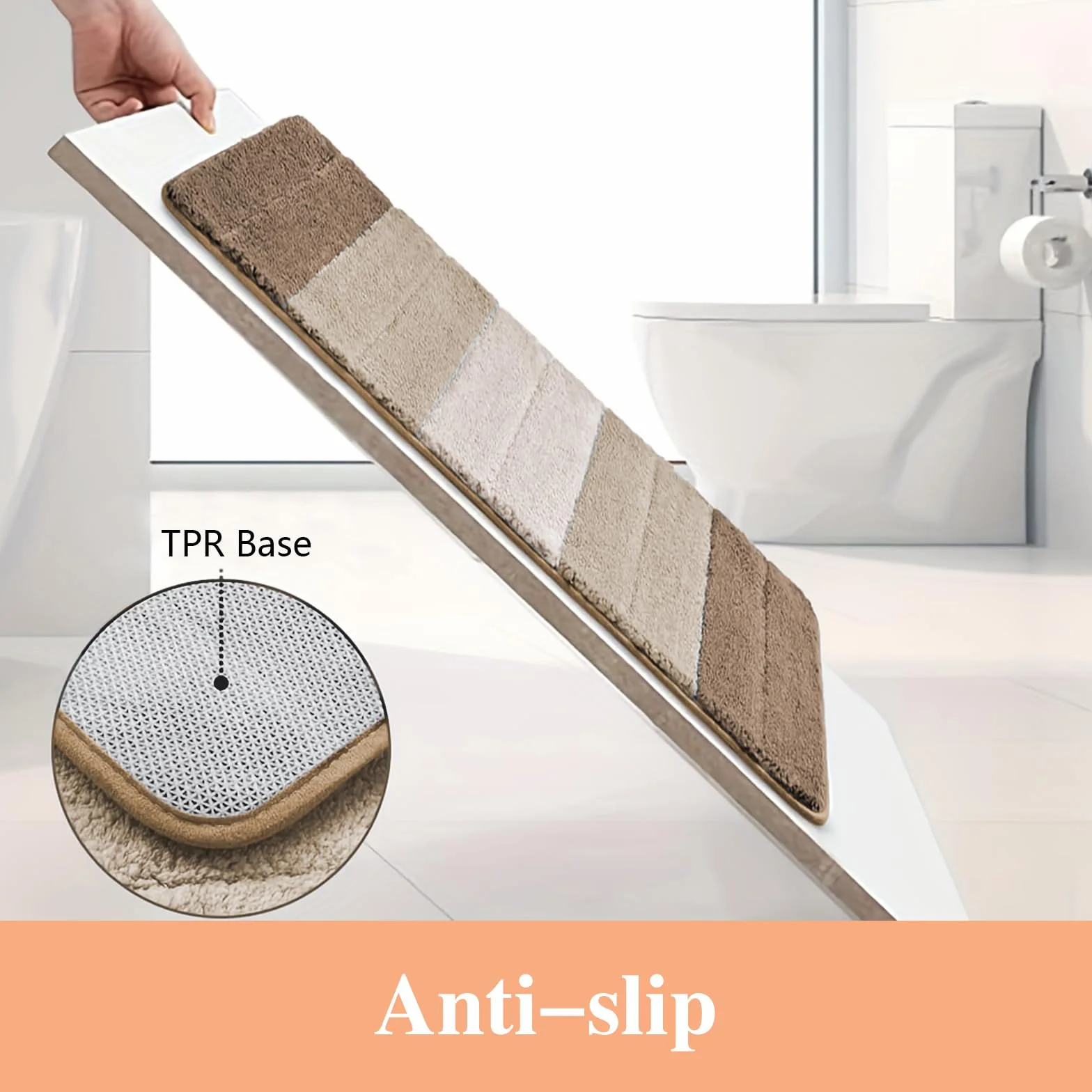 Tapis de bain en microfibre super absorbant 50x80 cm Champagne