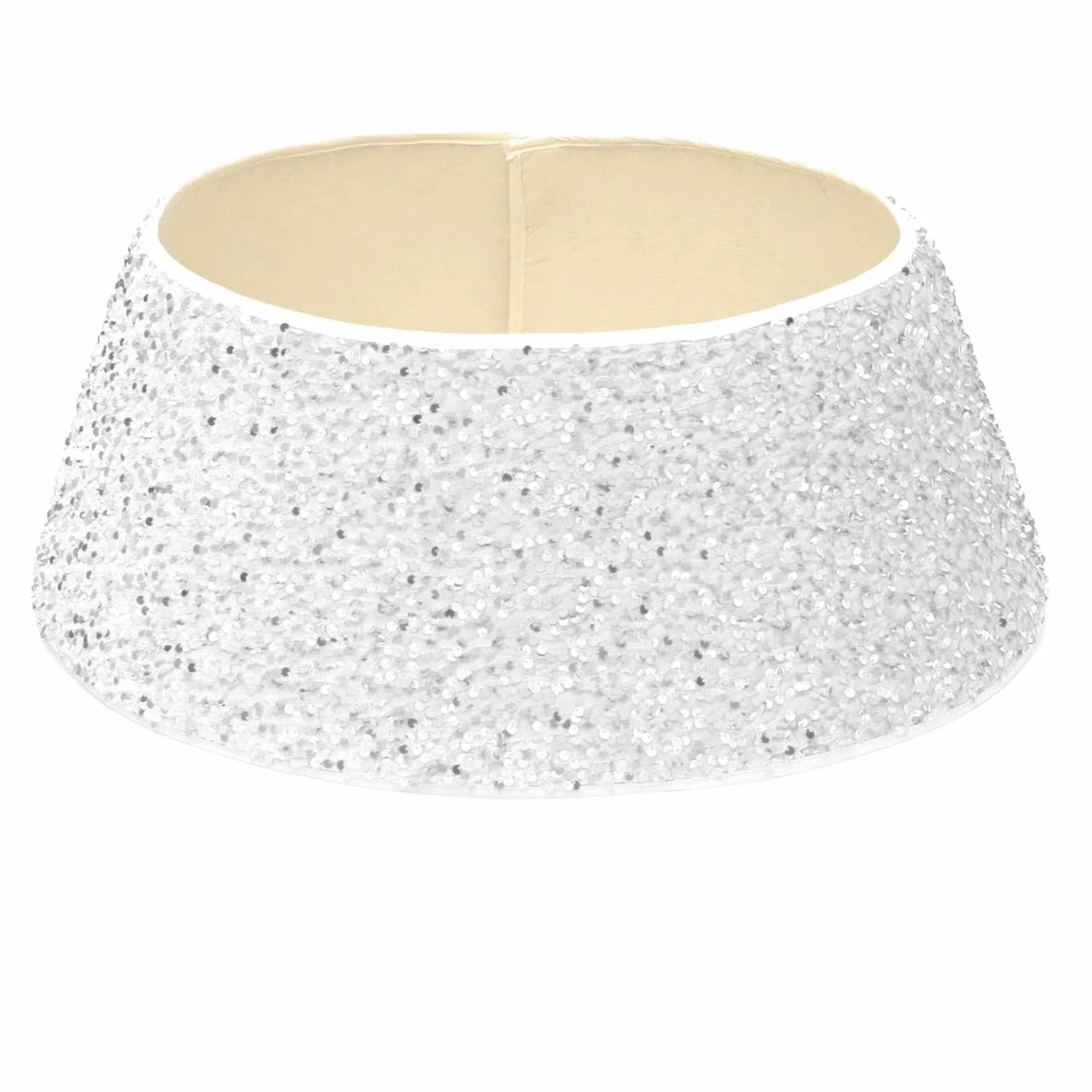 Couvre-Pied de Sapin de Noël à Paillettes Blanc
