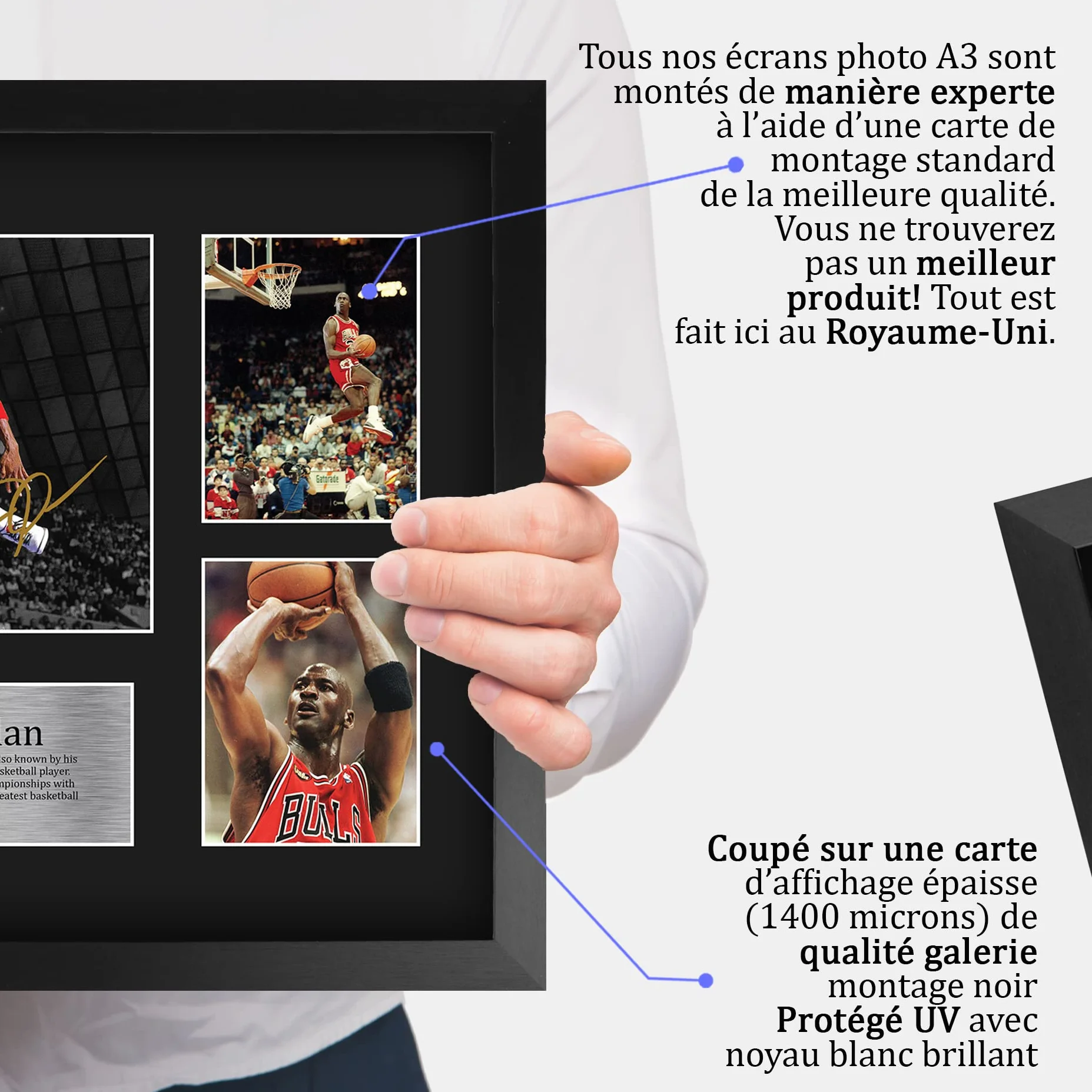 Michael Jordan Chicago Bulls Photo Autographe Signée A3 Encadré Cadeaux Basket-ball