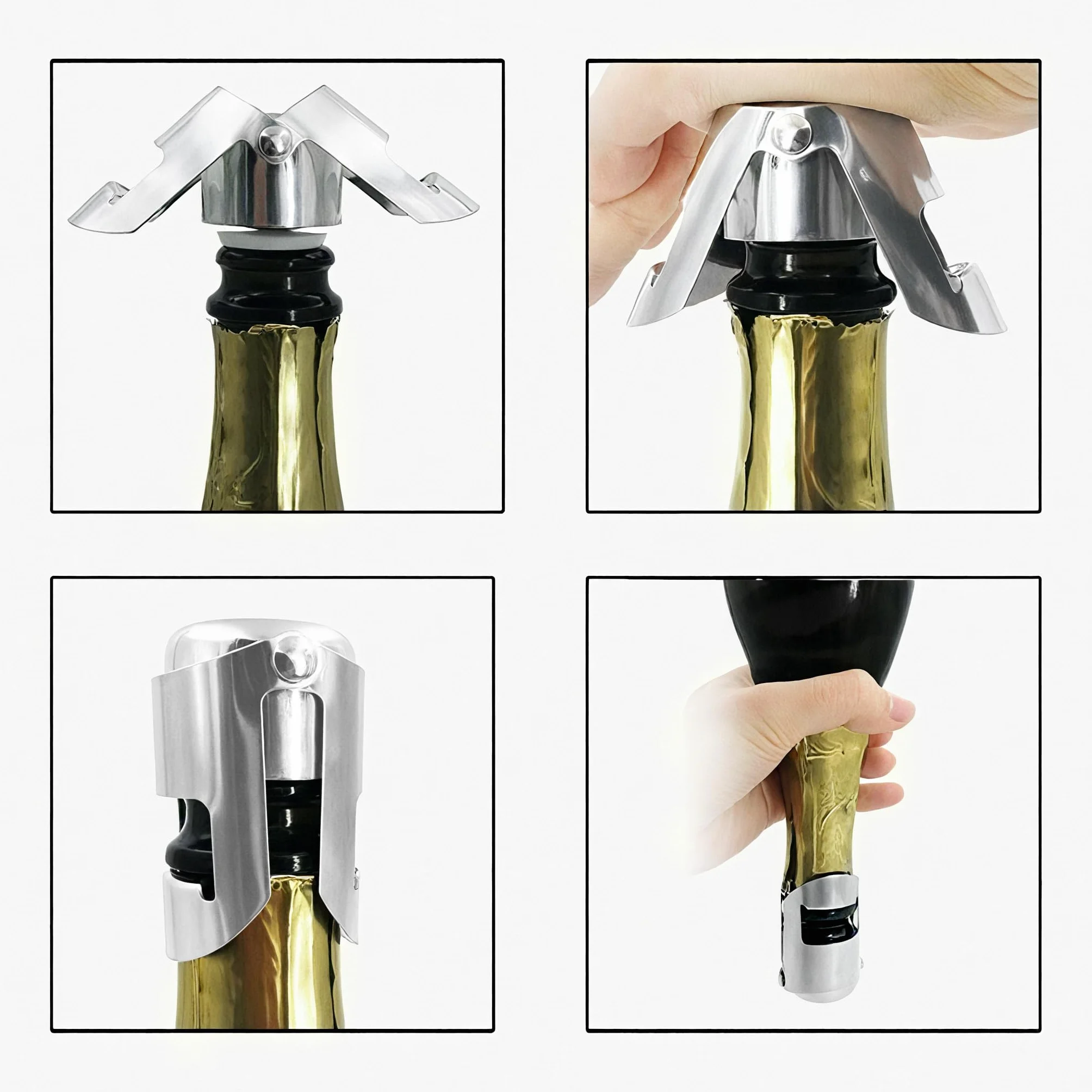 Bouchons à champagne vin acier inoxydable lot de 3 Ausyde