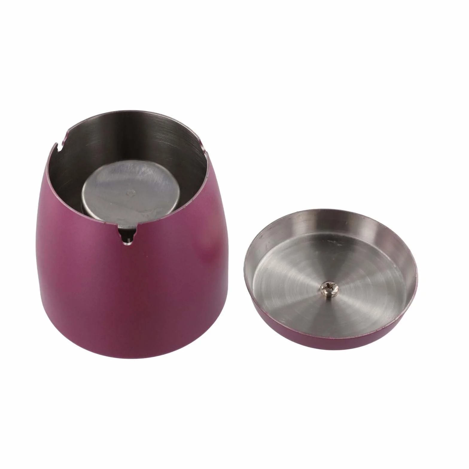 Récipient collecteur de suie en acier inoxydable avec couvercle sécurisé coupe-vent (violet)