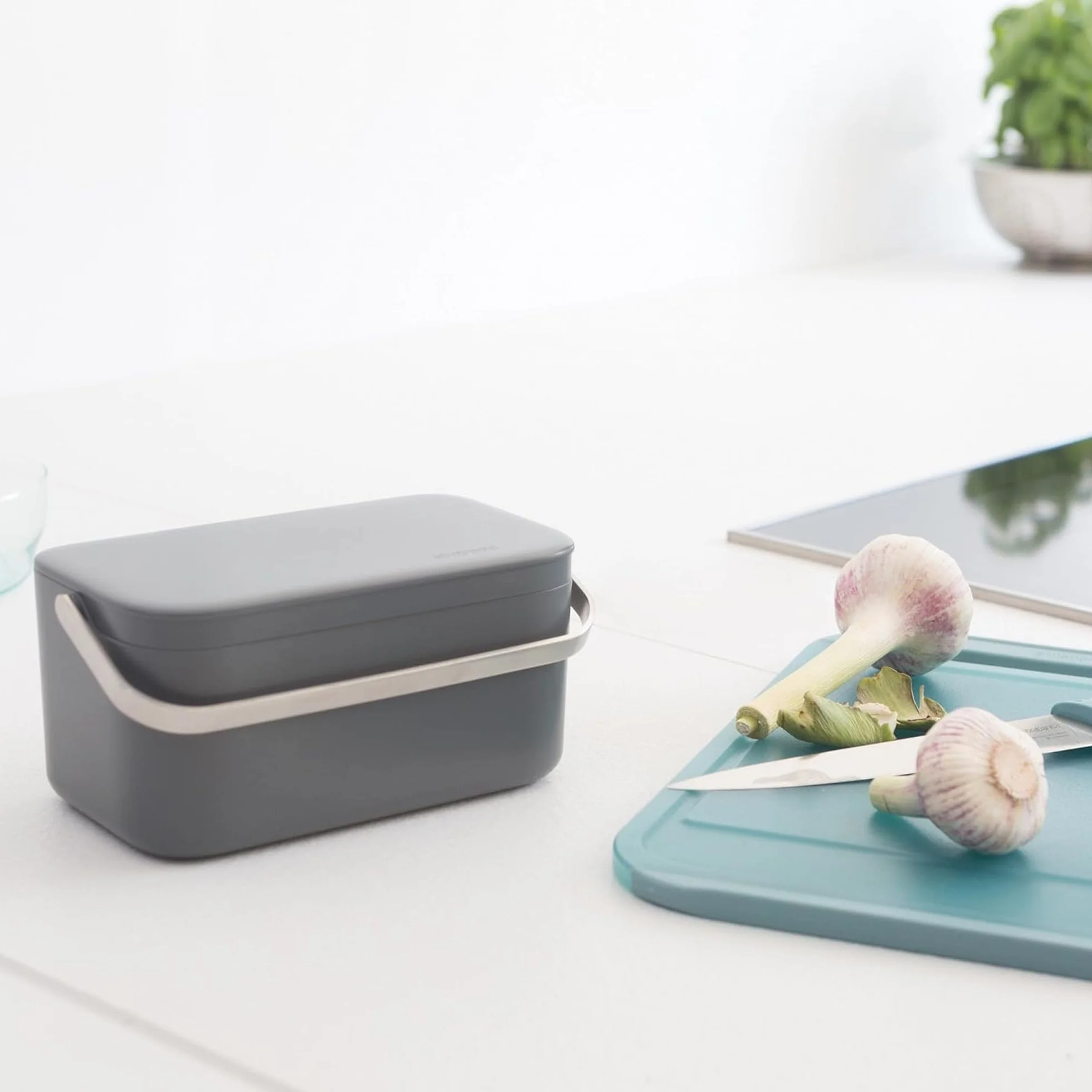 Brabantia Bac à déchets Portable Plastique Gris Foncé 12.7 x 22.1 x 10.7 cm