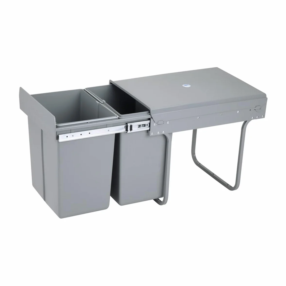 CHARLES BENTLEY Poubelle encastrable cuisine 2 bacs 20L 40L recyclage double compartiment couvercle anti-odeurs 34Lx48Px42H cm