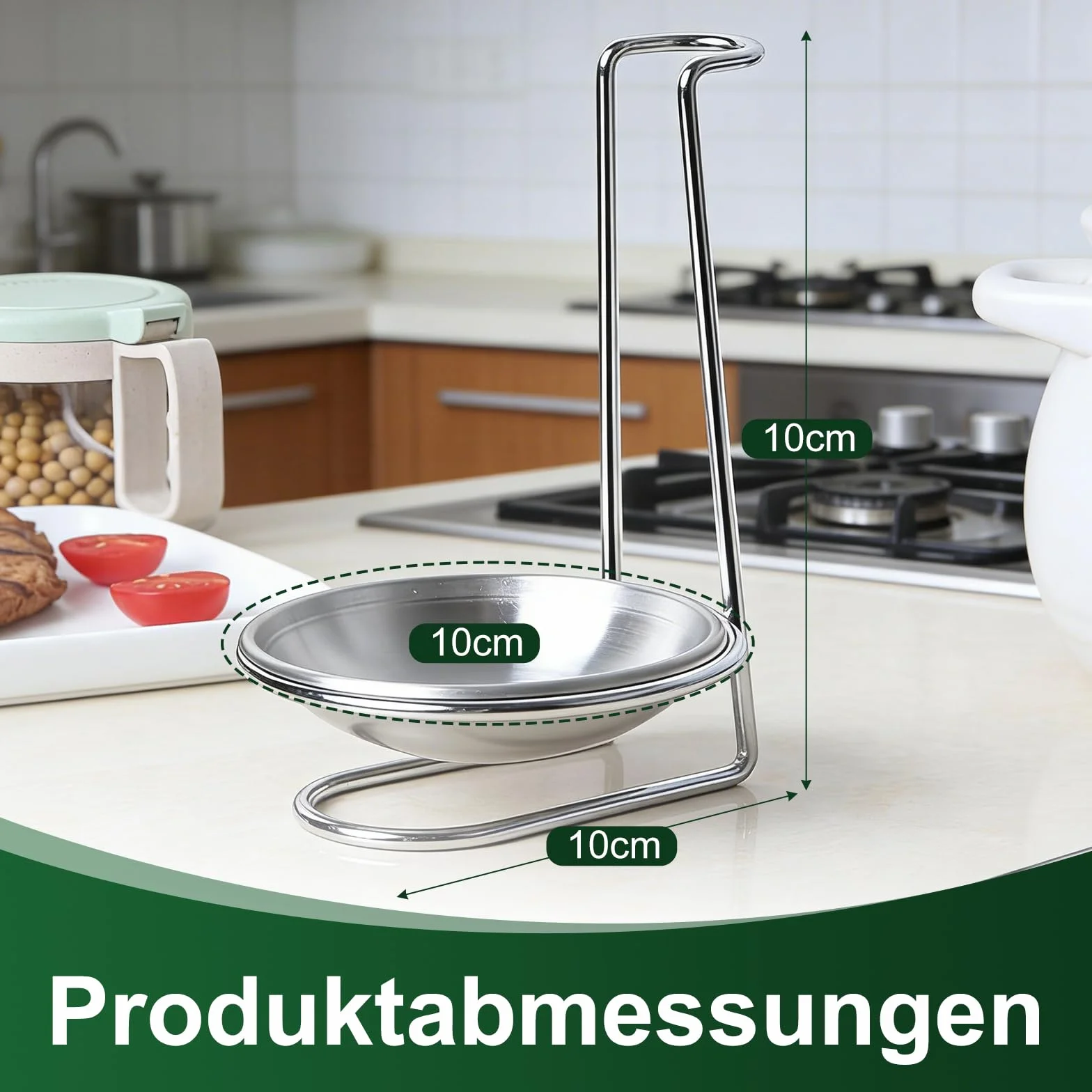 Support pour cuillère de cuisine en acier inoxydable - Repose-cuillère pour ustensiles de cuisine