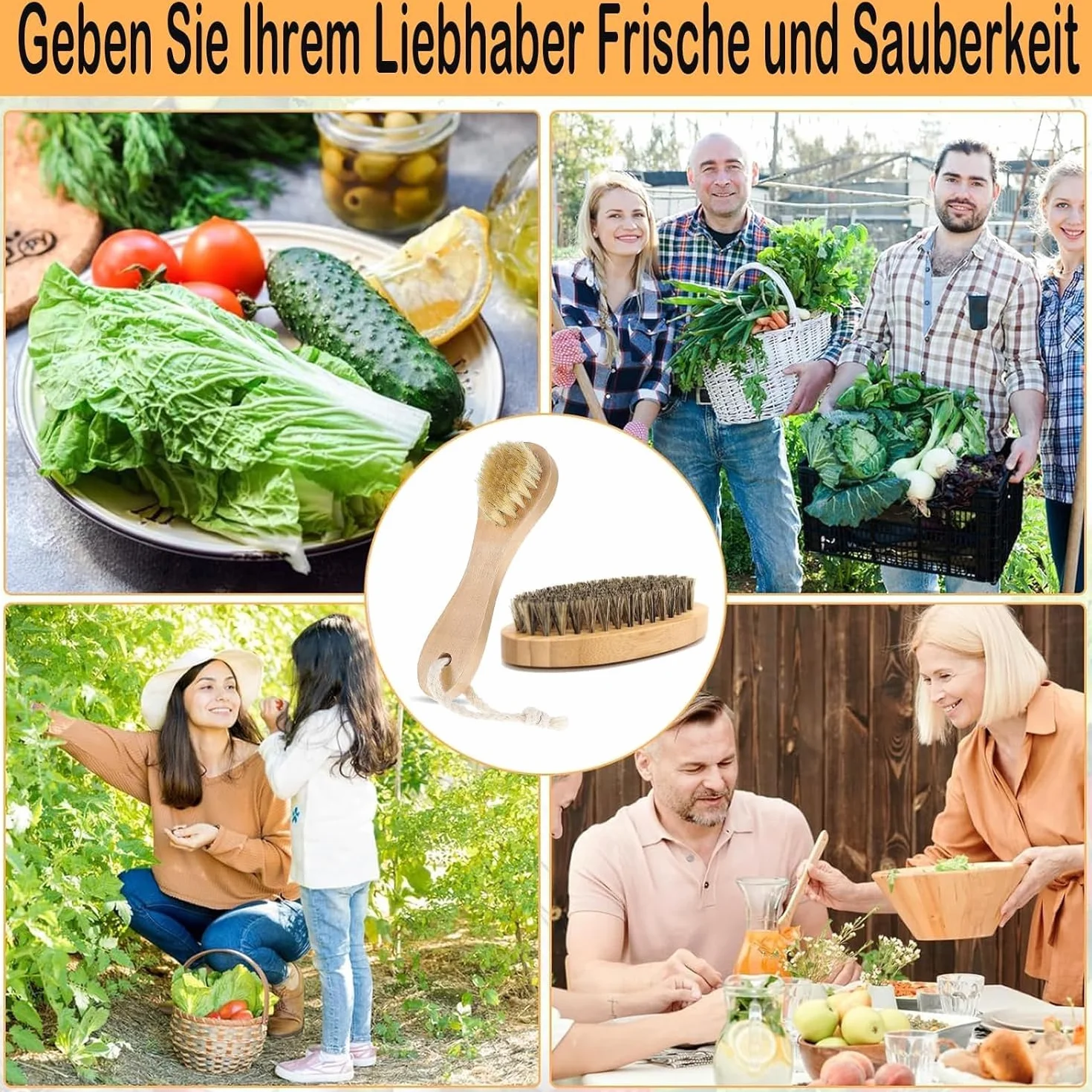 Brosse à Légumes 5 Pièces Poignée Ergonomique pour Nettoyer Légumes Fruits Ustensiles