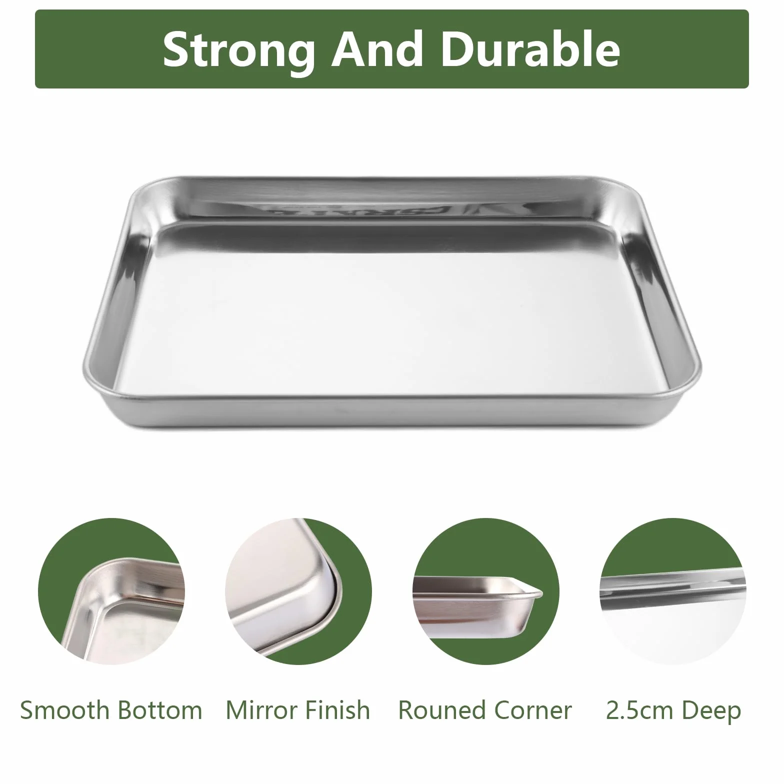 JMIATRY Lot de 2 Plaque De Cuisson Avec Grille 26.5 x 20.5cm