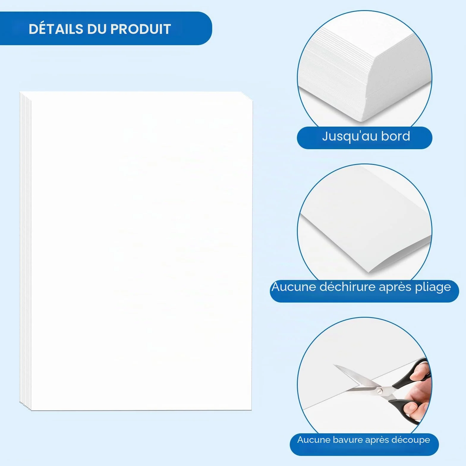 Papier cartonné blanc A4 250g/m² lot de 50 feuilles pour imprimante impressions invitations mariages DIY
