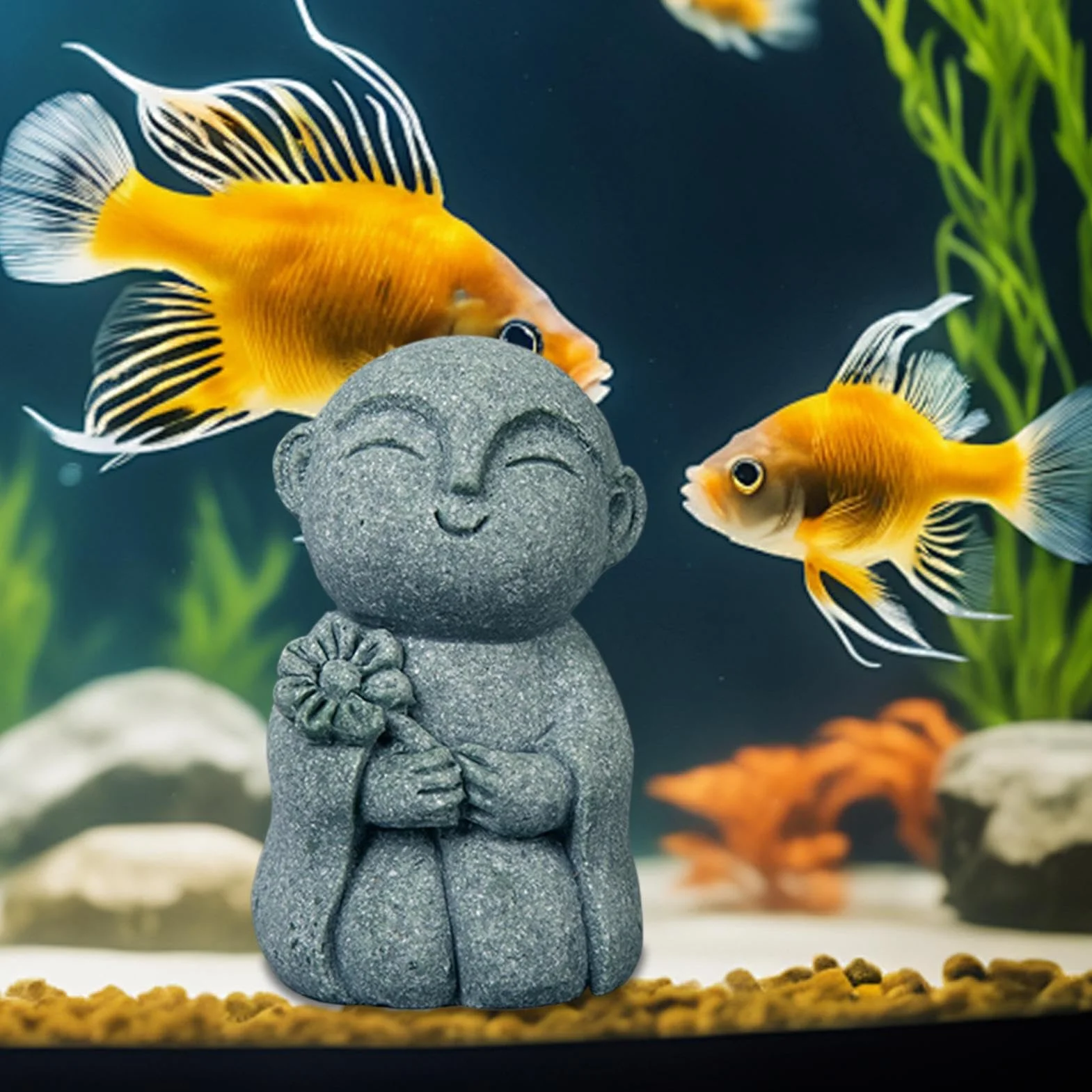 Figurines de Bouddha en Pierre pour Jardin, Sculpture Bouddhiste Spirituelle