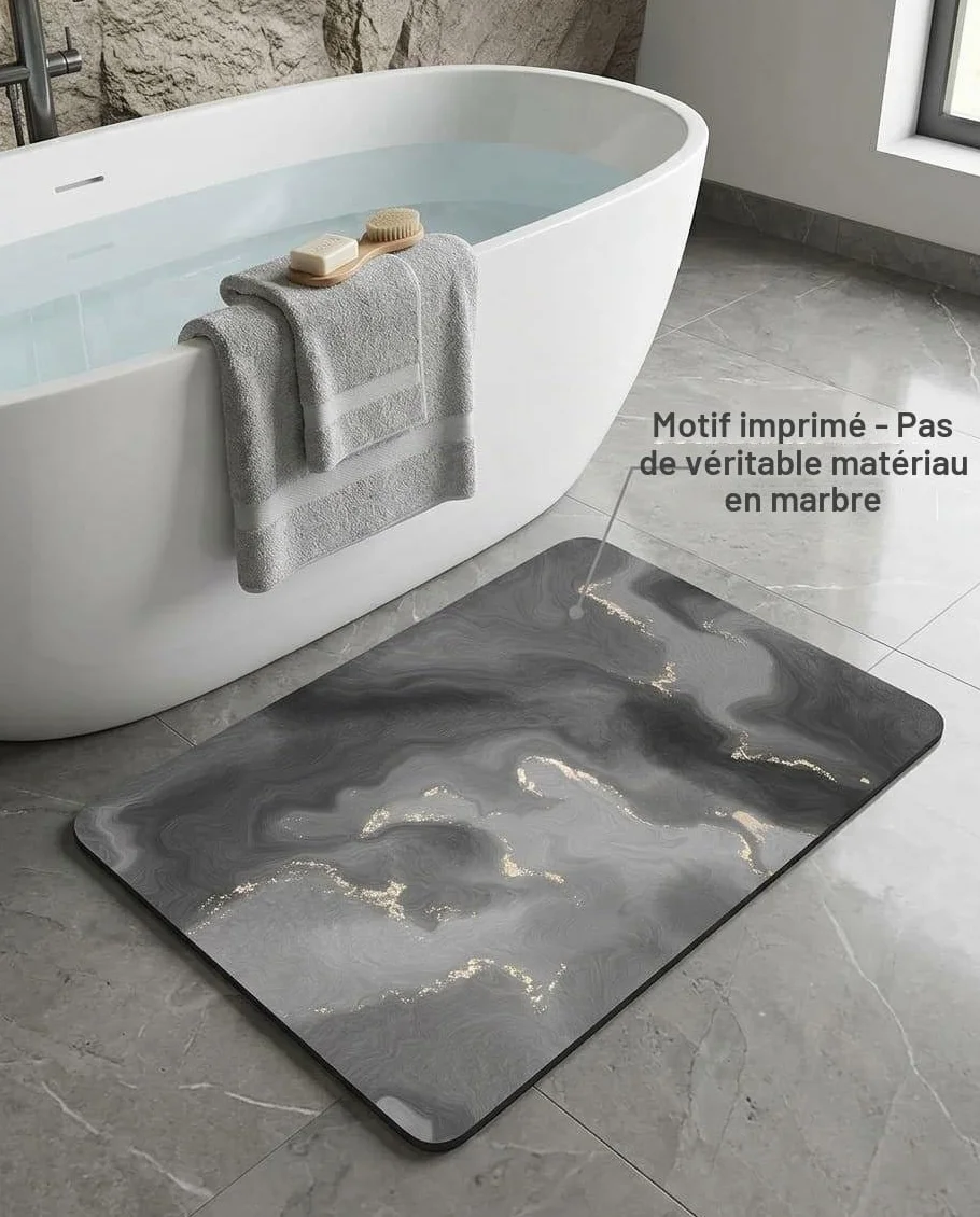 Tapis de Bain en Pierre de Diatomée Super Absorbant et Antidérapant