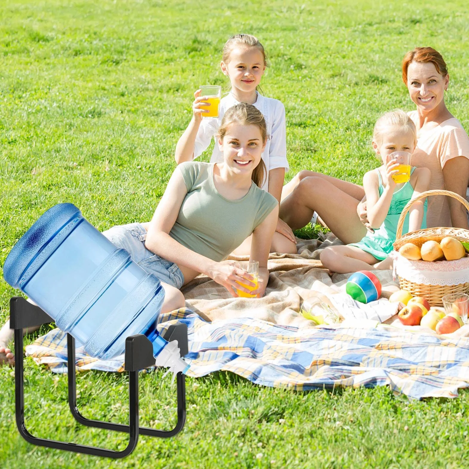 Porte-Bouteille d'3 à 5 gallons Support Distributeur d'eau Anti-Fuite Bec réutilisable Compatible Bouche Bouteille Non filetée