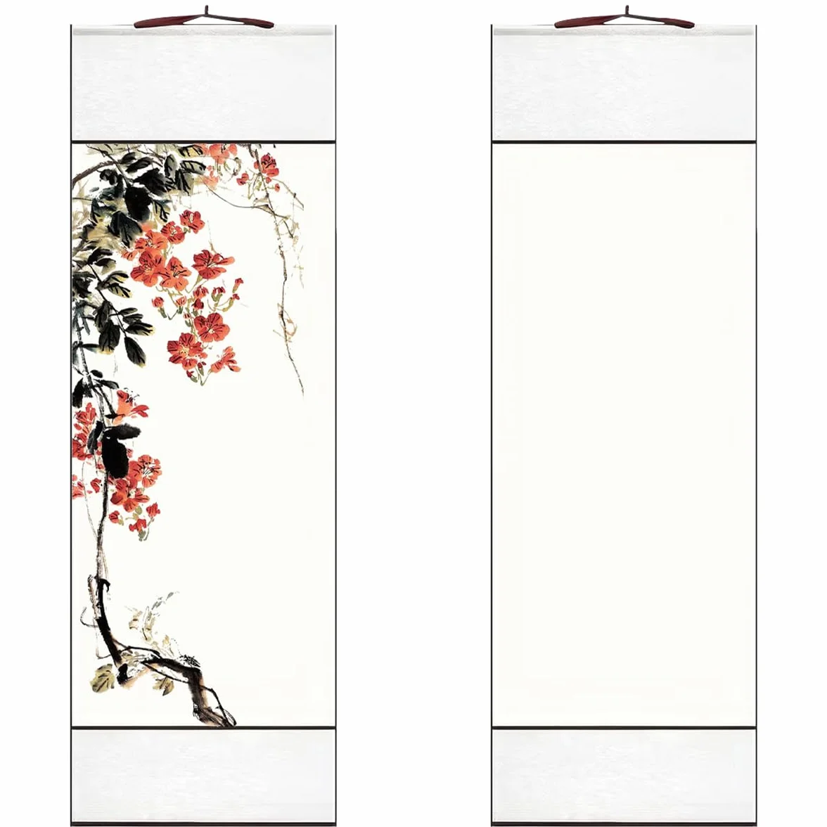 Rouleau Parchemin 95x32 cm, Papier Xuan de Riz pour Calligraphie Chinoise Peinture Écriture Dessin (Blanc)