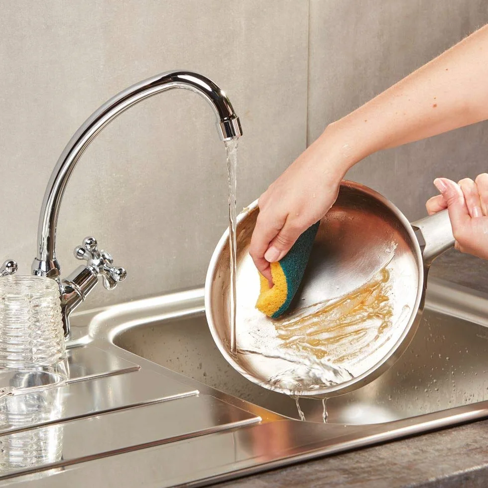 Spontex Gratte-Éponge Fibres Recyclées Lot de 6 Nettoyage Cuisine Vaisselle Lavable 40°C
