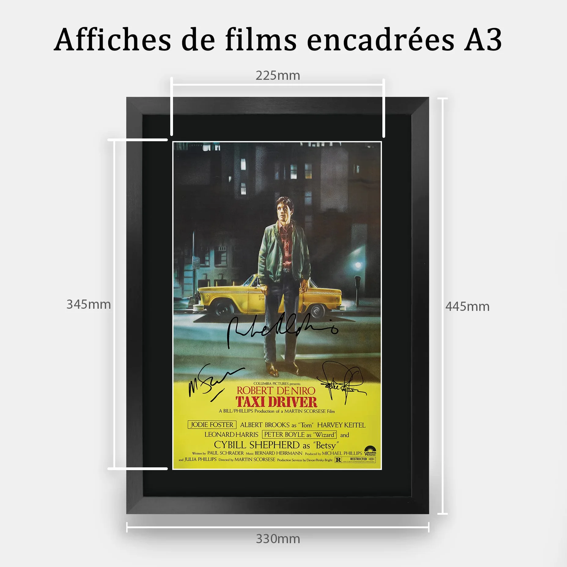 HWC Trading Taxi Driver Robert De Niro Jodie Foster Autograph Photo A3 Framed