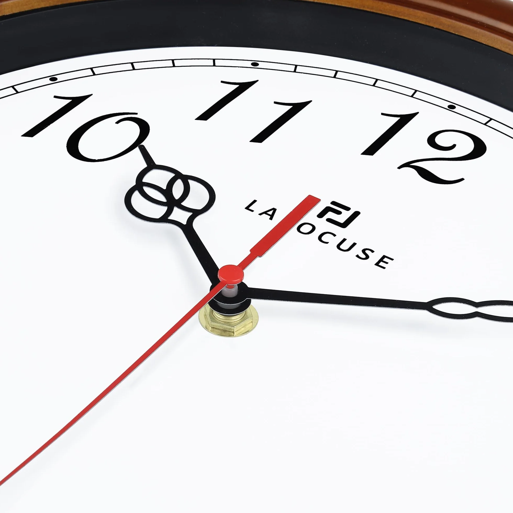Lafocuse Horloge Murale Bois Massif Vintage 30cm Silencieuse Design Retro