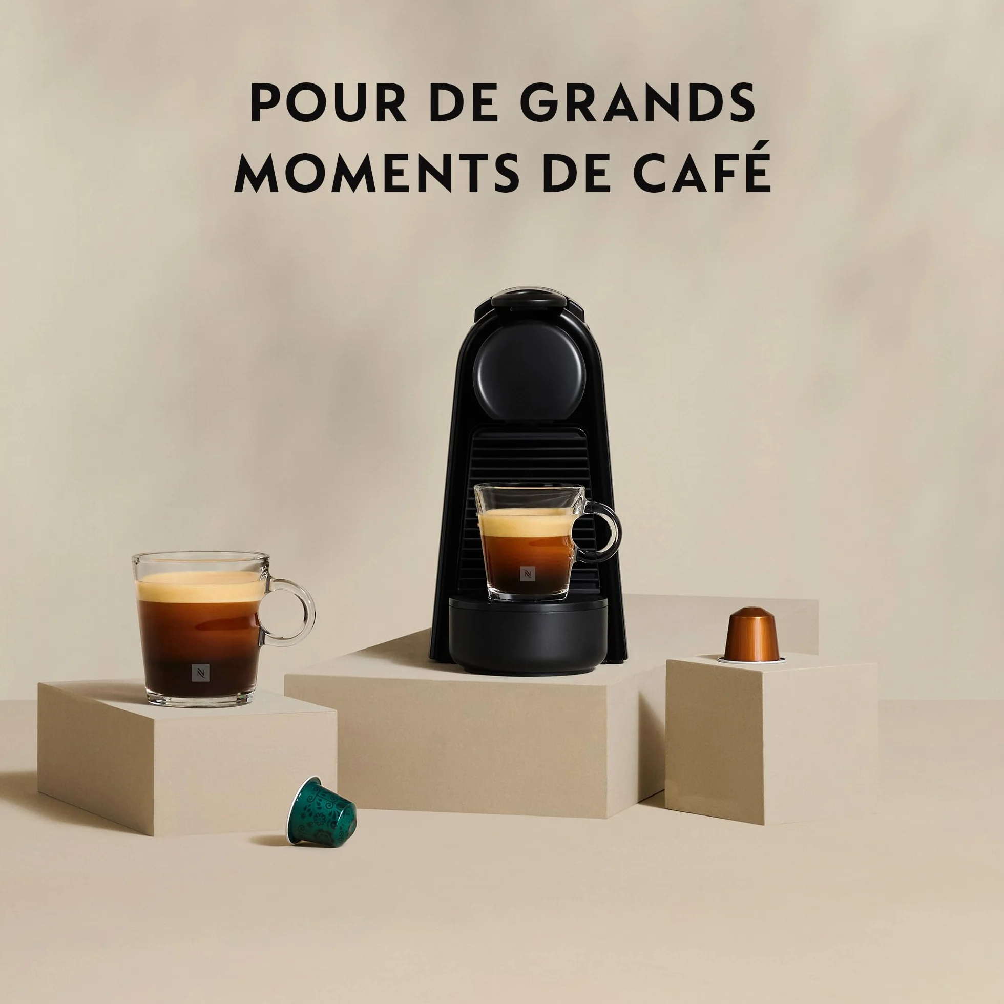 De'Longhi Nespresso Essenza Mini Machine à Café à Capsules, Pression 19 Bars, Noir Mat (EN85.BKMT)