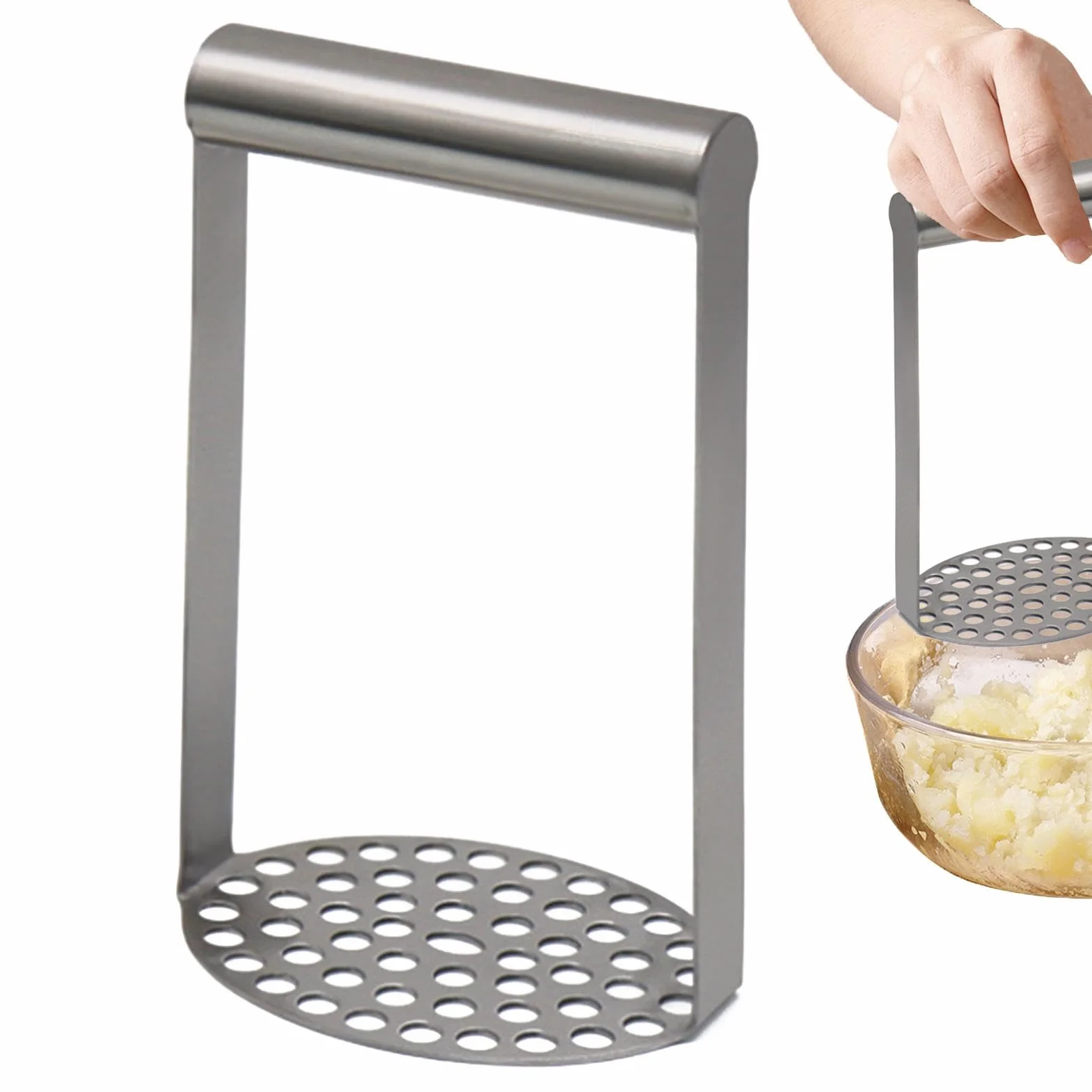 Stainless Steel Potato Masher 11x8.6x18cm Heavy Duty for Avocado Guacamole Mashed Potatoes