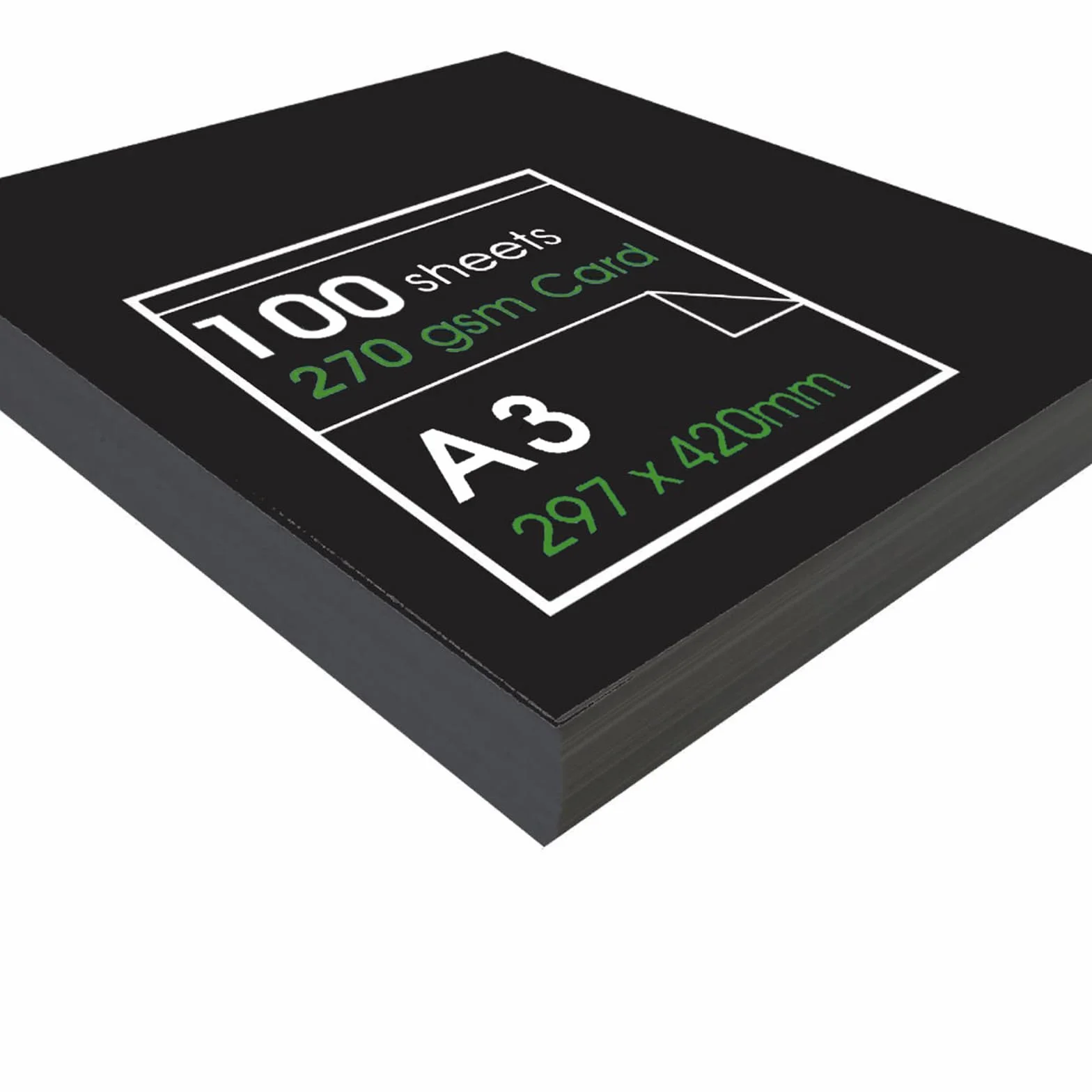 Papier cartonné recyclé 270 g/m² noir A3 100 feuilles