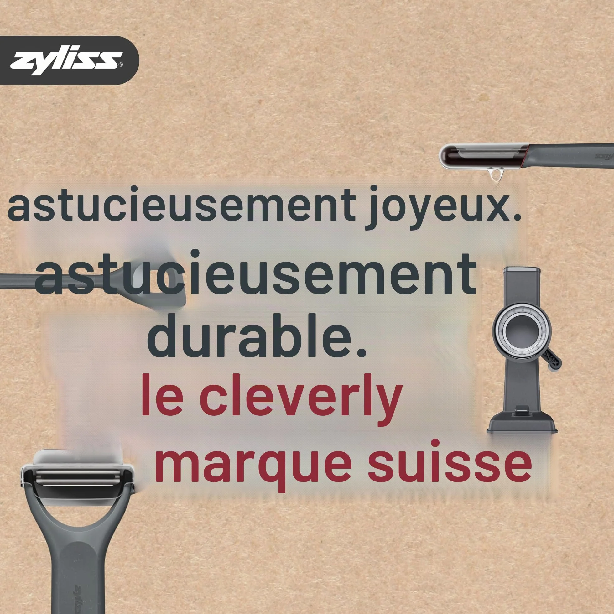 Zyliss Zick Zick 3 Hachoir Manuel Coupe Oignon Acier Inoxydable Éminceur Légumes Ail Herbes