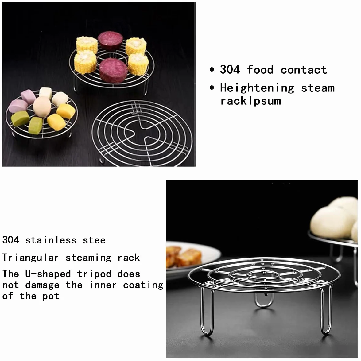 FANGZ Grille de cuisson acier inoxydable 40 cm pour cuisson vapeur rôtissage