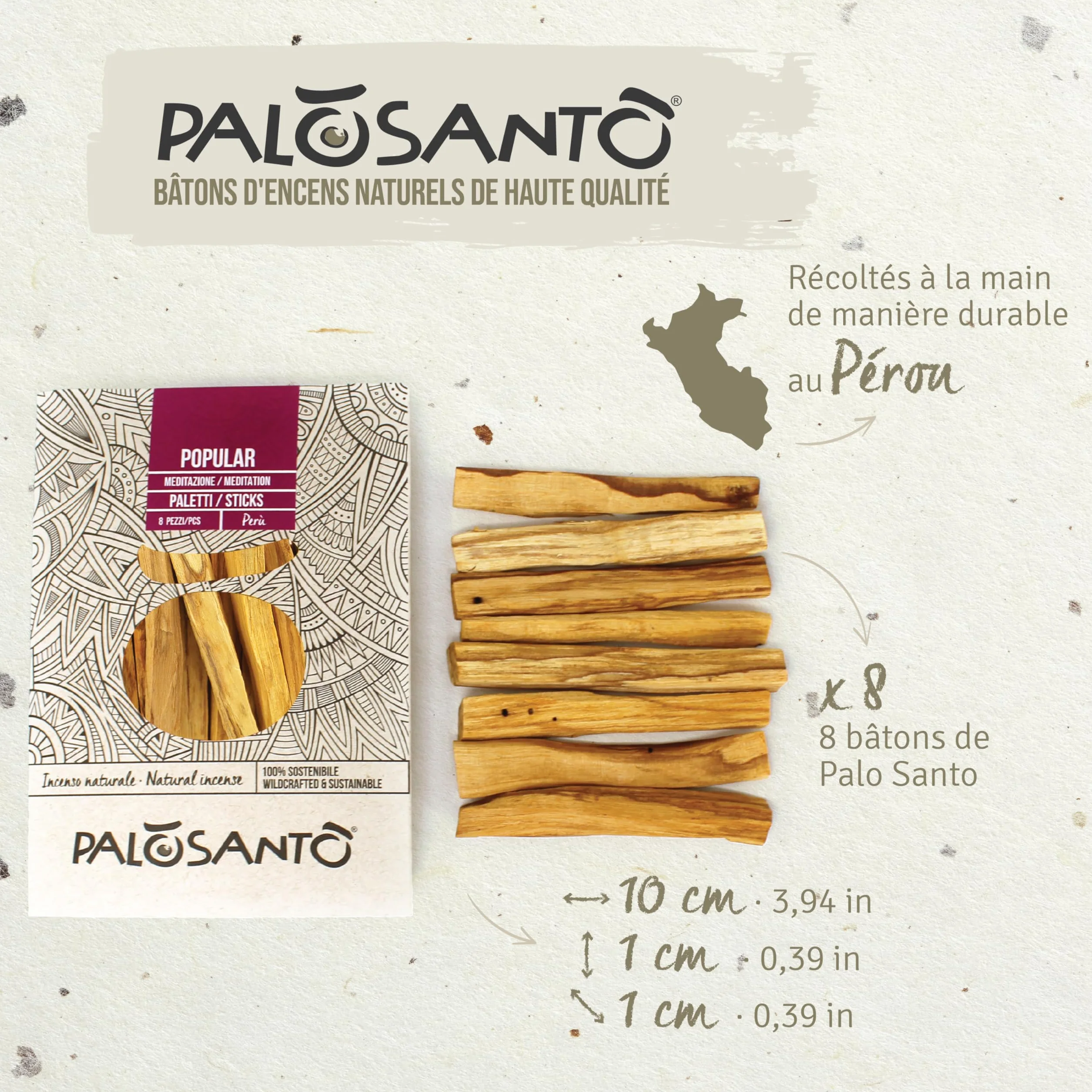 Bursera Graveolens Palo Santo Batons Ayabaca 8 Sztuk Encens Naturel Purification Maison Qualité Supérieure