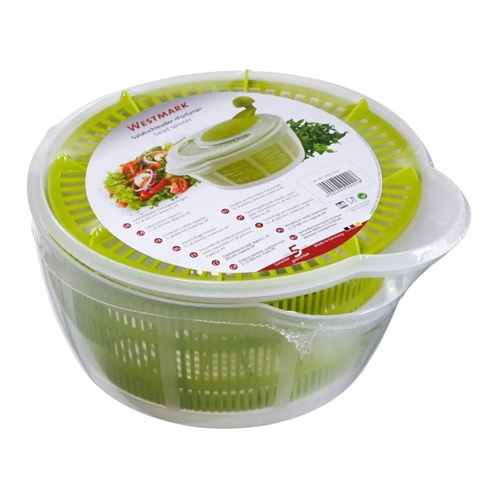 Westmark Essoreuse à Salade 5 litres ø 26 cm Plastique sans BPA Transparent Vert