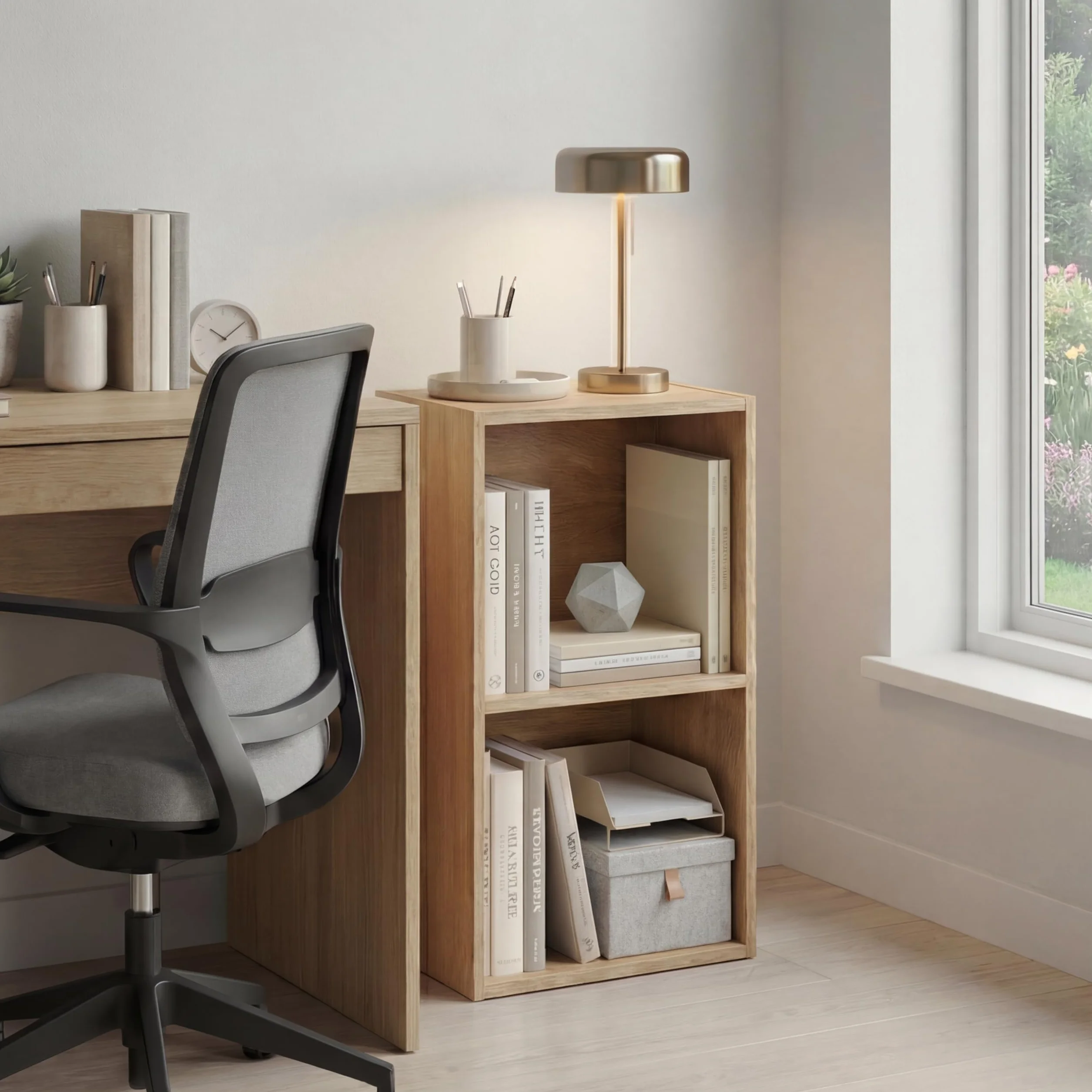 Vida Designs Oxford 2 Niveau Cube Bibliothèque Moderne Rangement H54xW32xD24cm Chêne