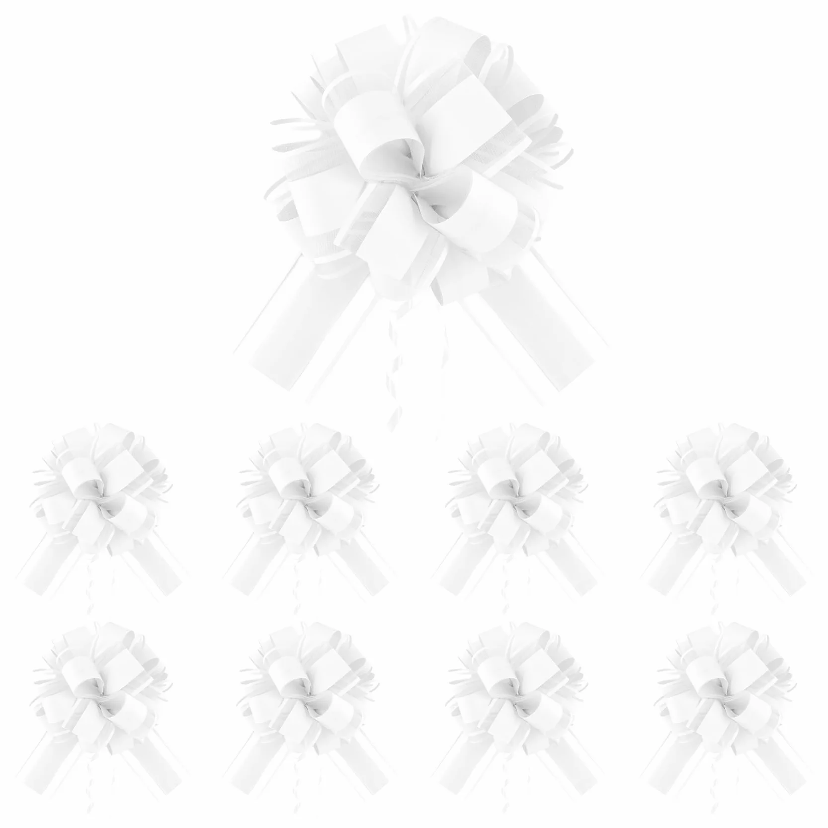 Grands Nœuds à Tirer Blancs 15cm Rubans Décoratifs pour Mariage Voiture Cadeaux