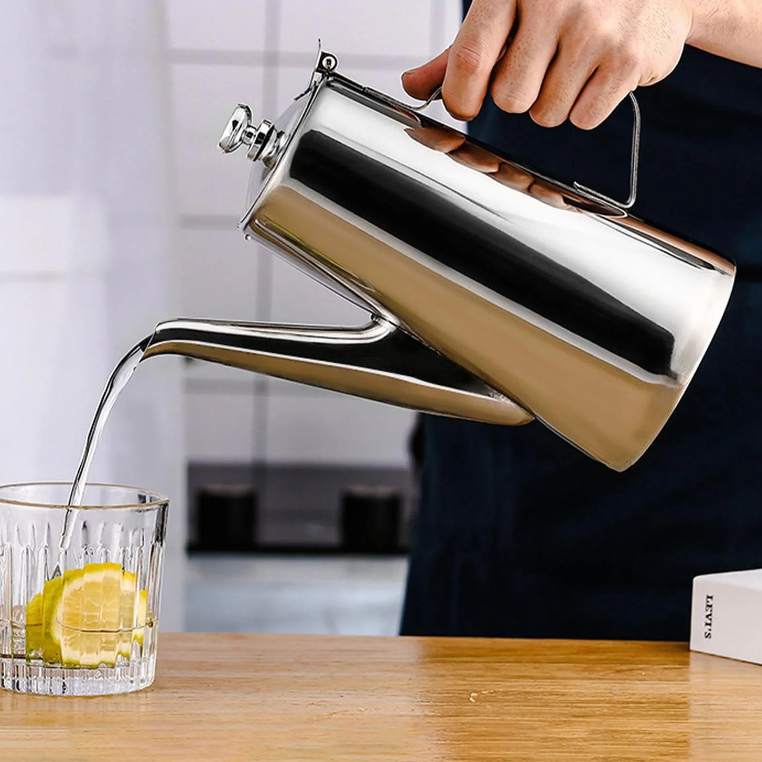 Pot à café en acier inoxydable carafe à boisson bouilloire d'eau froide pour maison bar hôtel