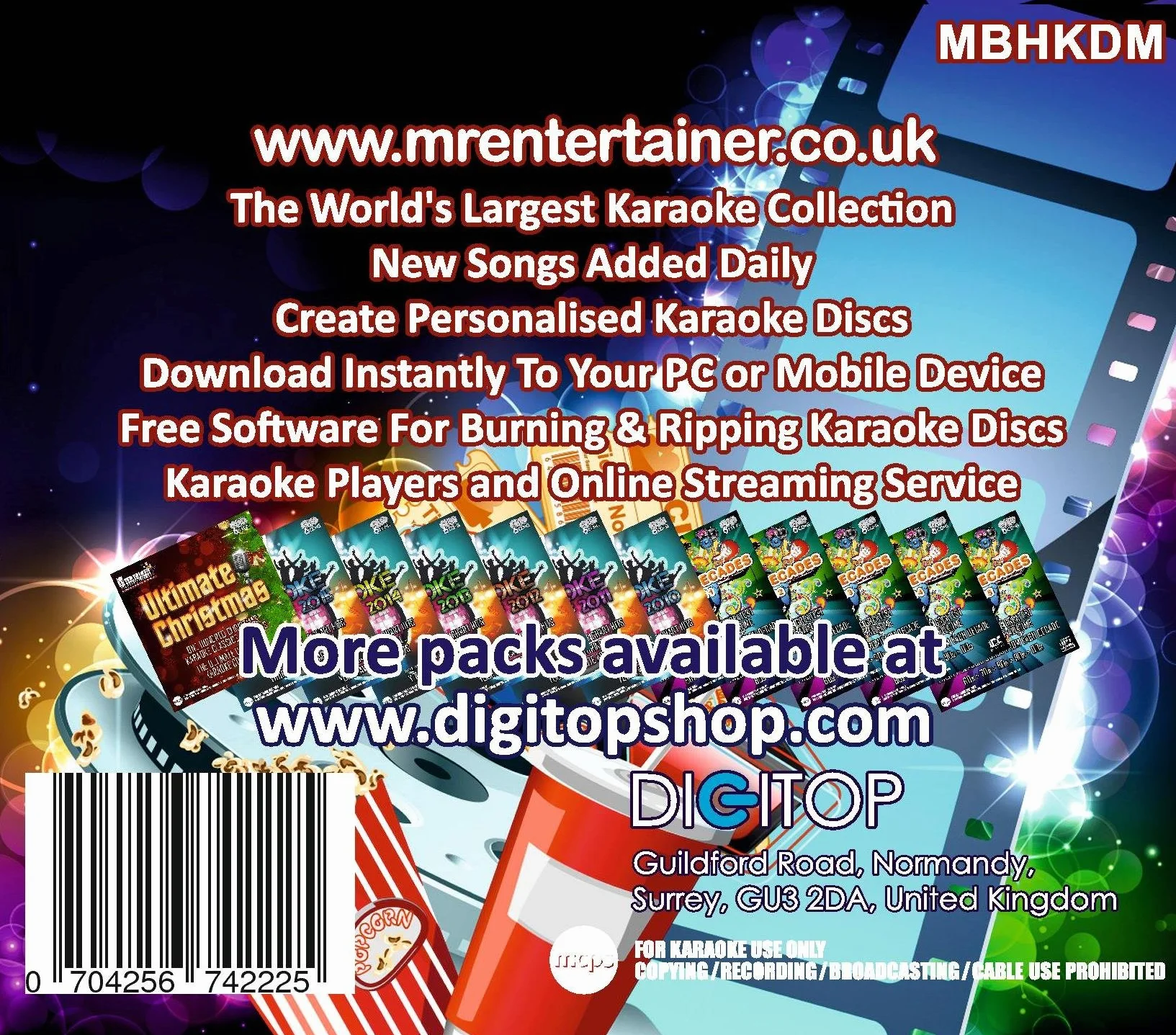 Mr Entertainer Big Hits of Kids Movies Double G Pack 40 Top Songs Chantez les chansons de Disney et plus de films pour enfants