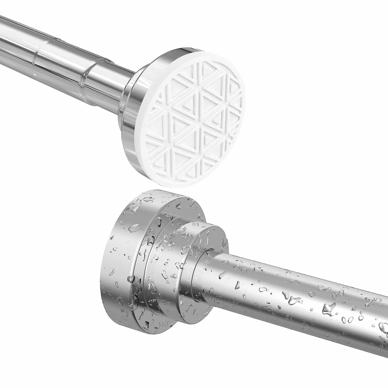 Barre Rideau Douche Sans Percage Extensible 48-200cm Inoxydable 304 Argenté Antidérapant