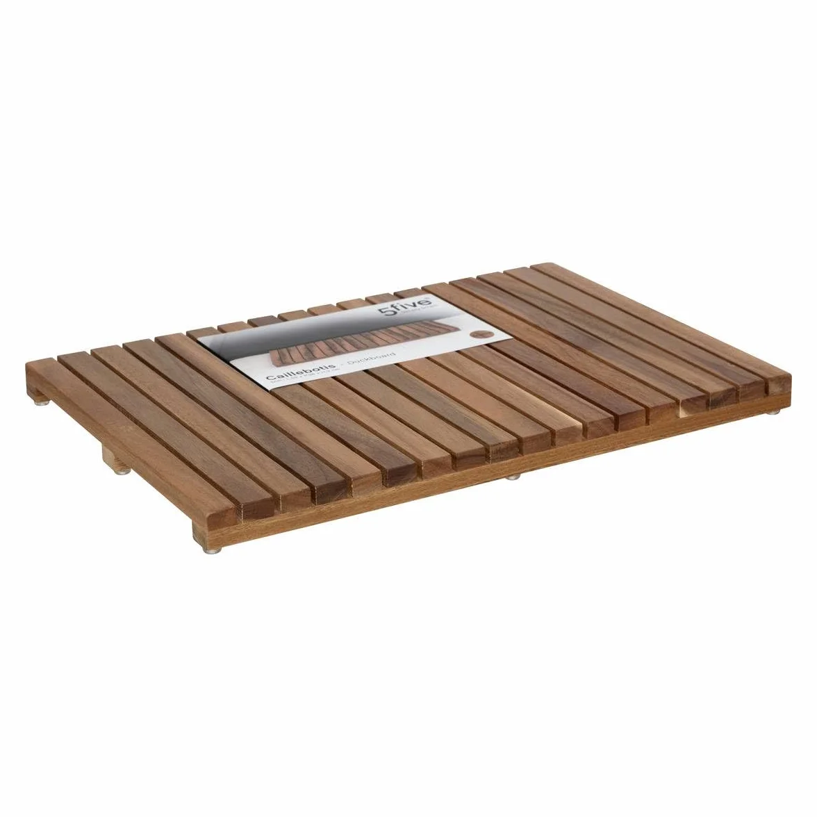 Tapis de Bain Caillebotis en Acacia 56x36cm Antidérapant Résistant à l'Humidité