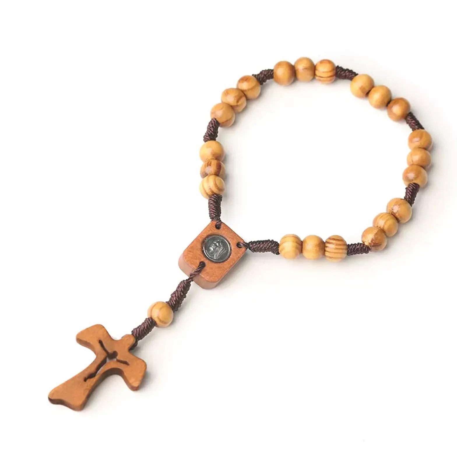 Croix en bois Chapelet Catholique avec Sac Première Communion Cadeau Fille Baptême Décoration Crucifix Garçon
