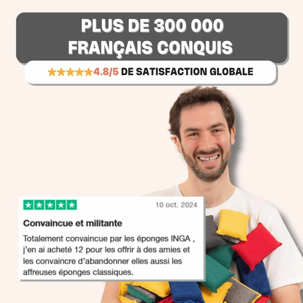 Eponges Réutilisables Lavables INGA 2 Pièces Fabriqué en Europe
