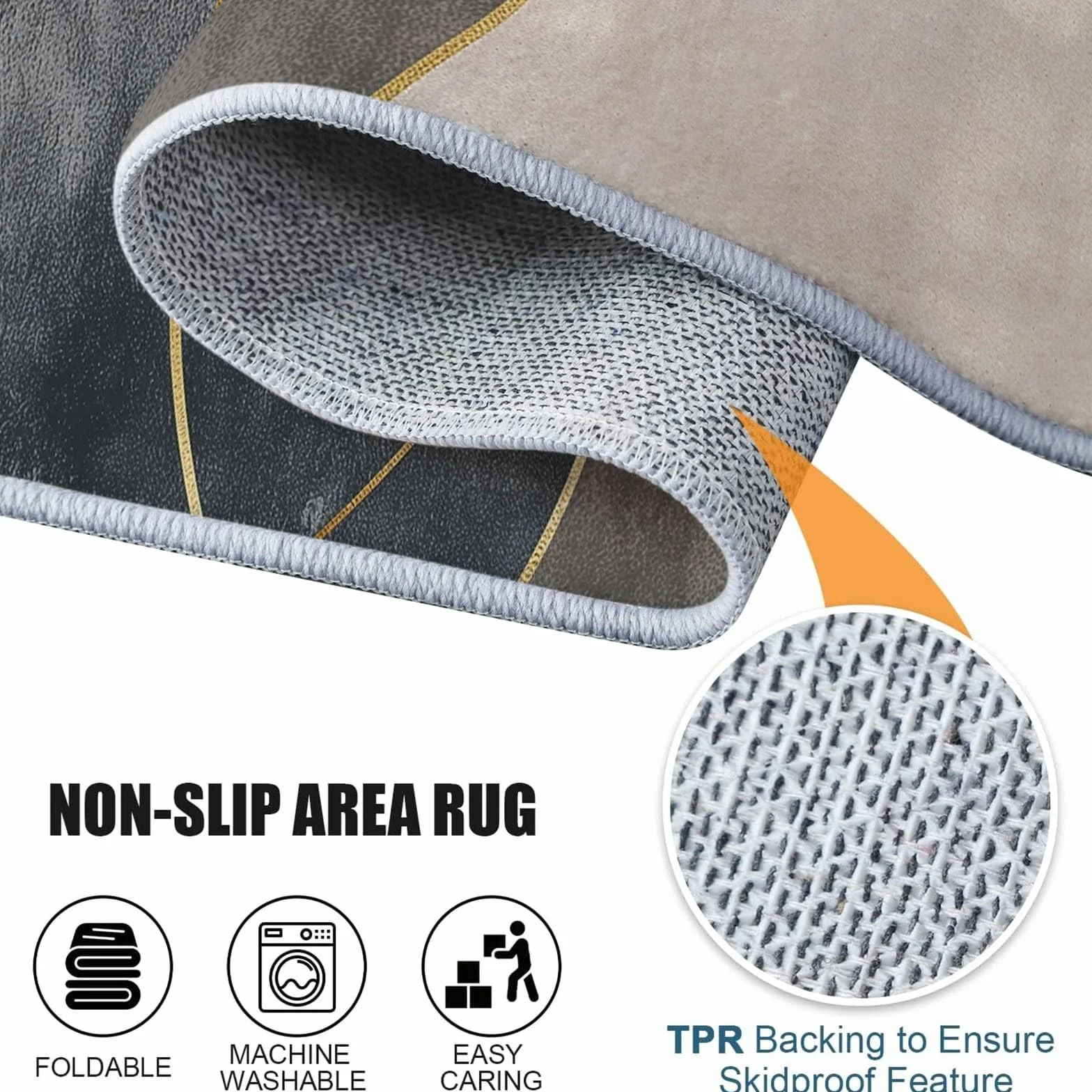 Tapis de Salon Gris Clair Motif Cercles 140 x 200 cm Poil Court