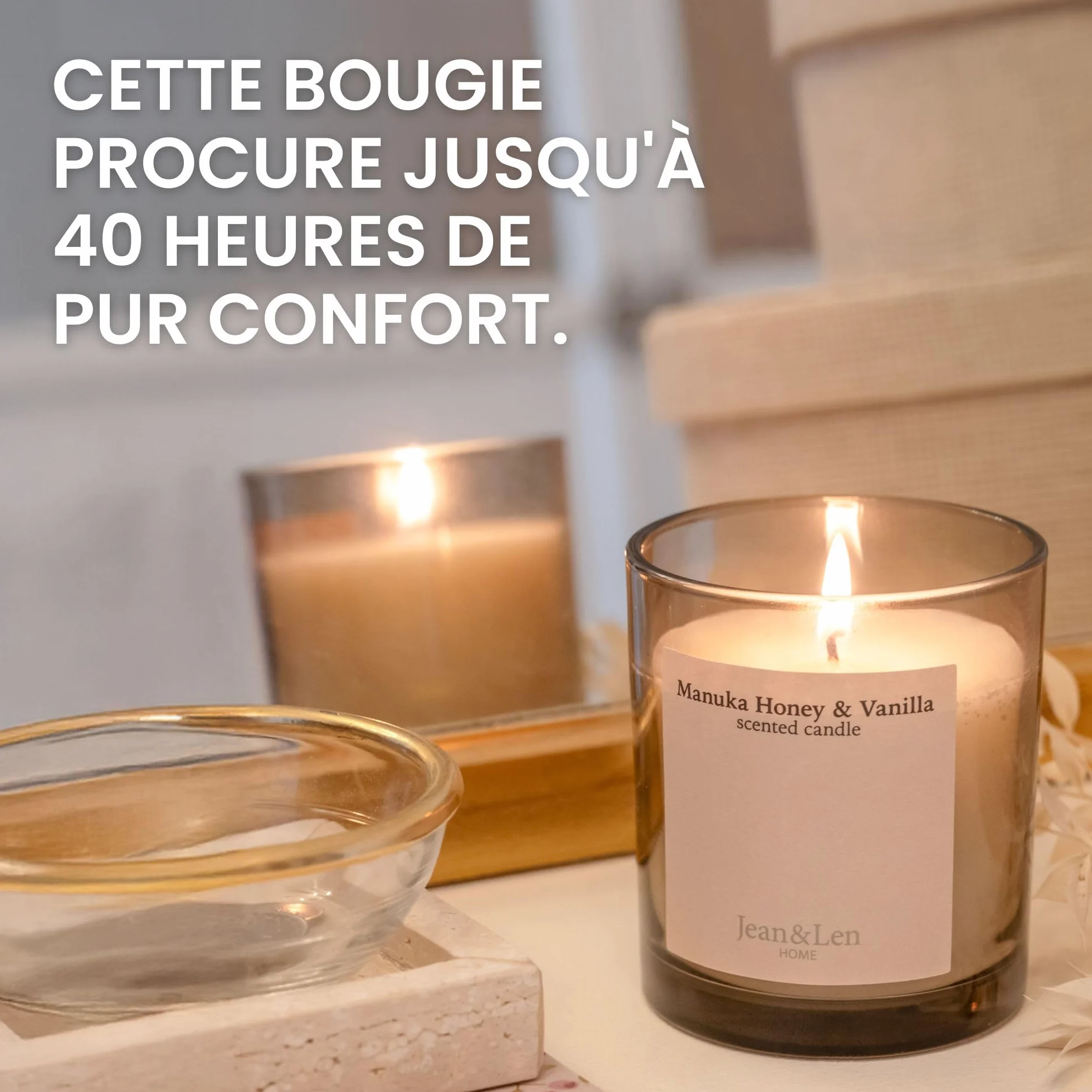 Jean & Len Bougie Miel de Manuka & Vanille 195 g