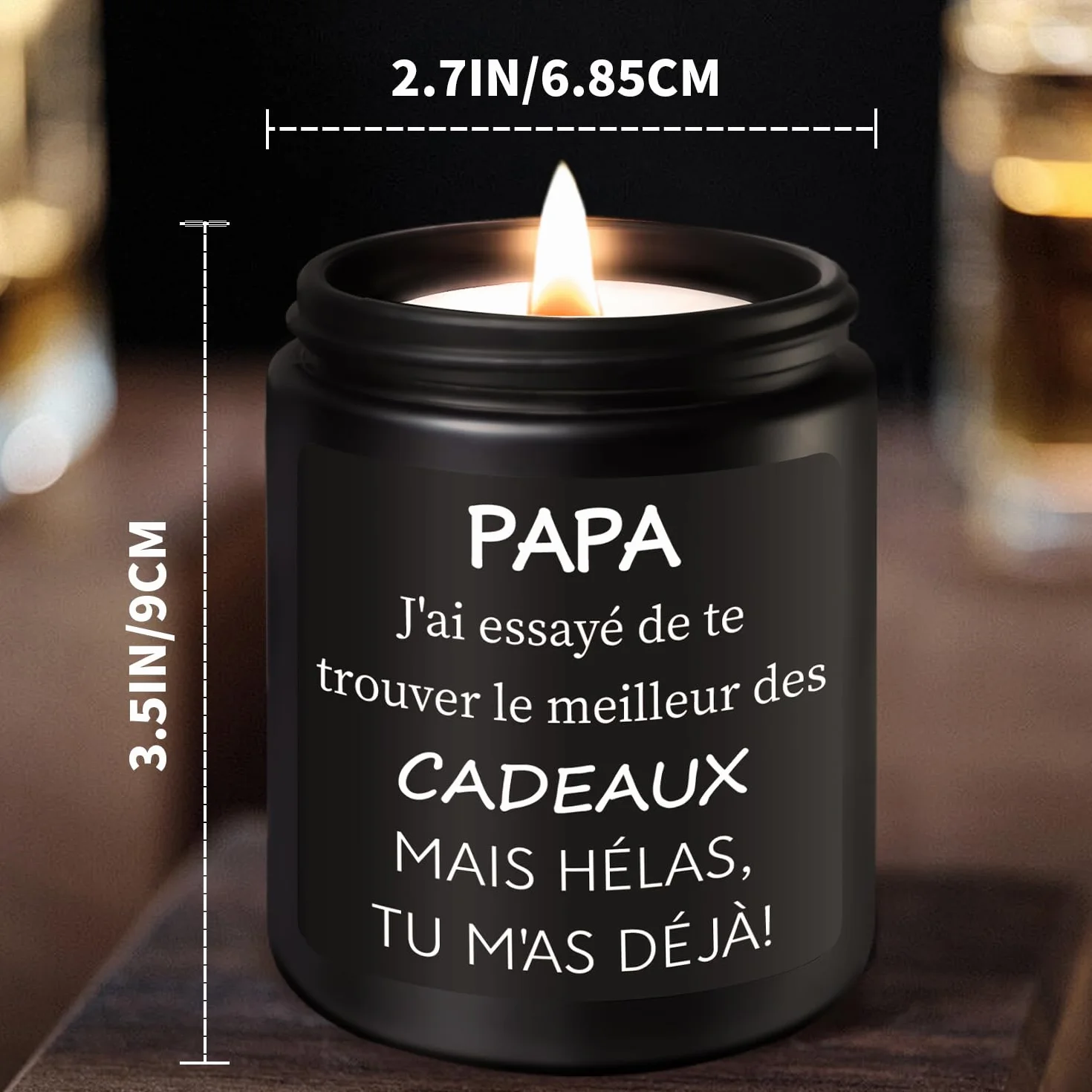Bois de Santal Bougie Parfumée 200g Cadeau Fête des Pères Original