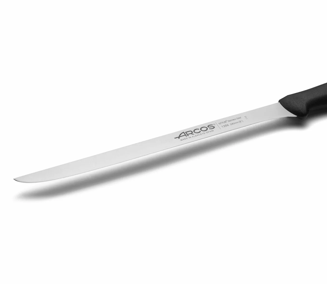Arcos Couteau à Jambon Acier Inoxydable Nitrum Lame 240 mm Poignée POM Noir Série Menorca