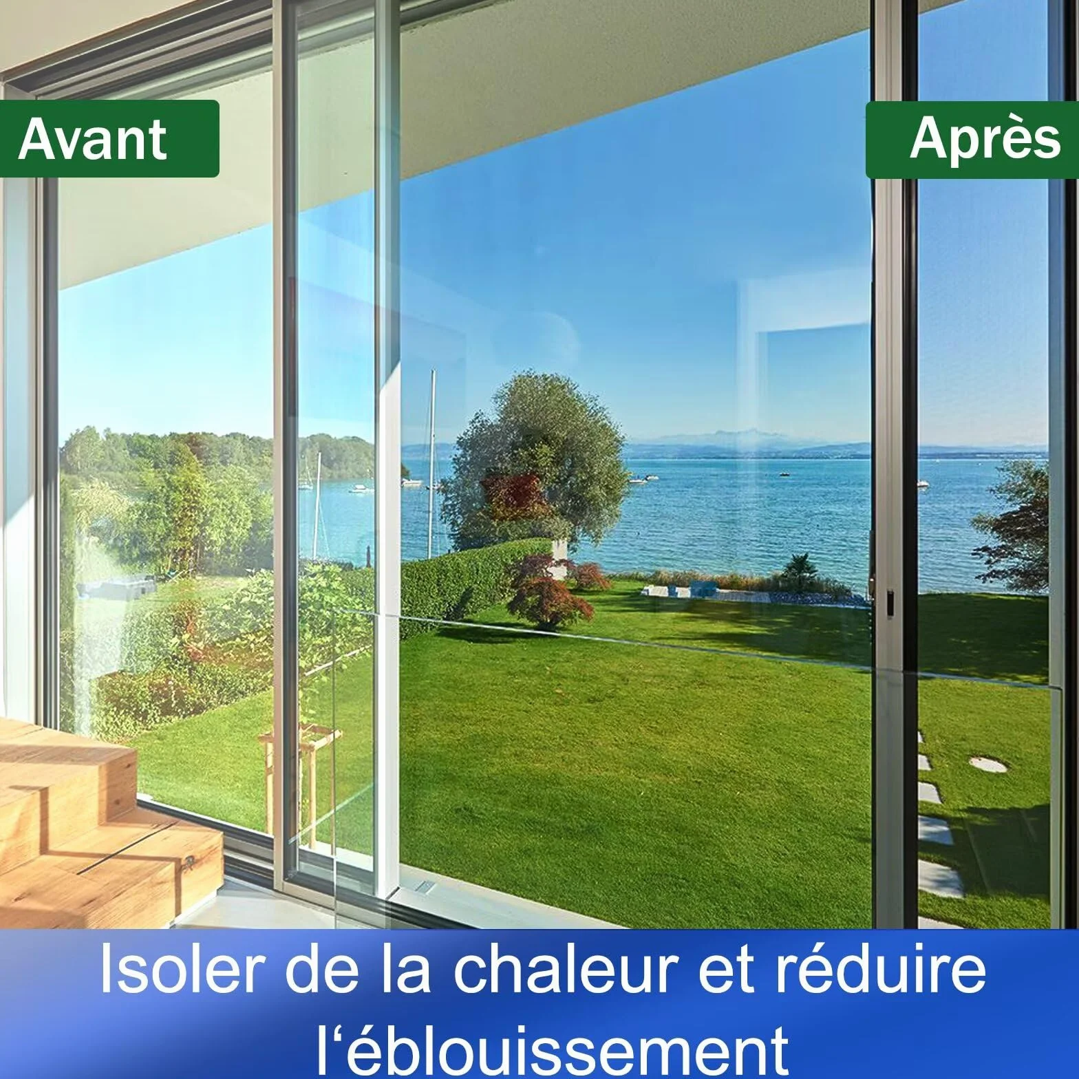 Film Miroir pour Fenetre 44.5x200cm Anti Regard Adhesif Effet Miroir sans Tain Brise Vue Anti Chaleur Anti UV Argenté