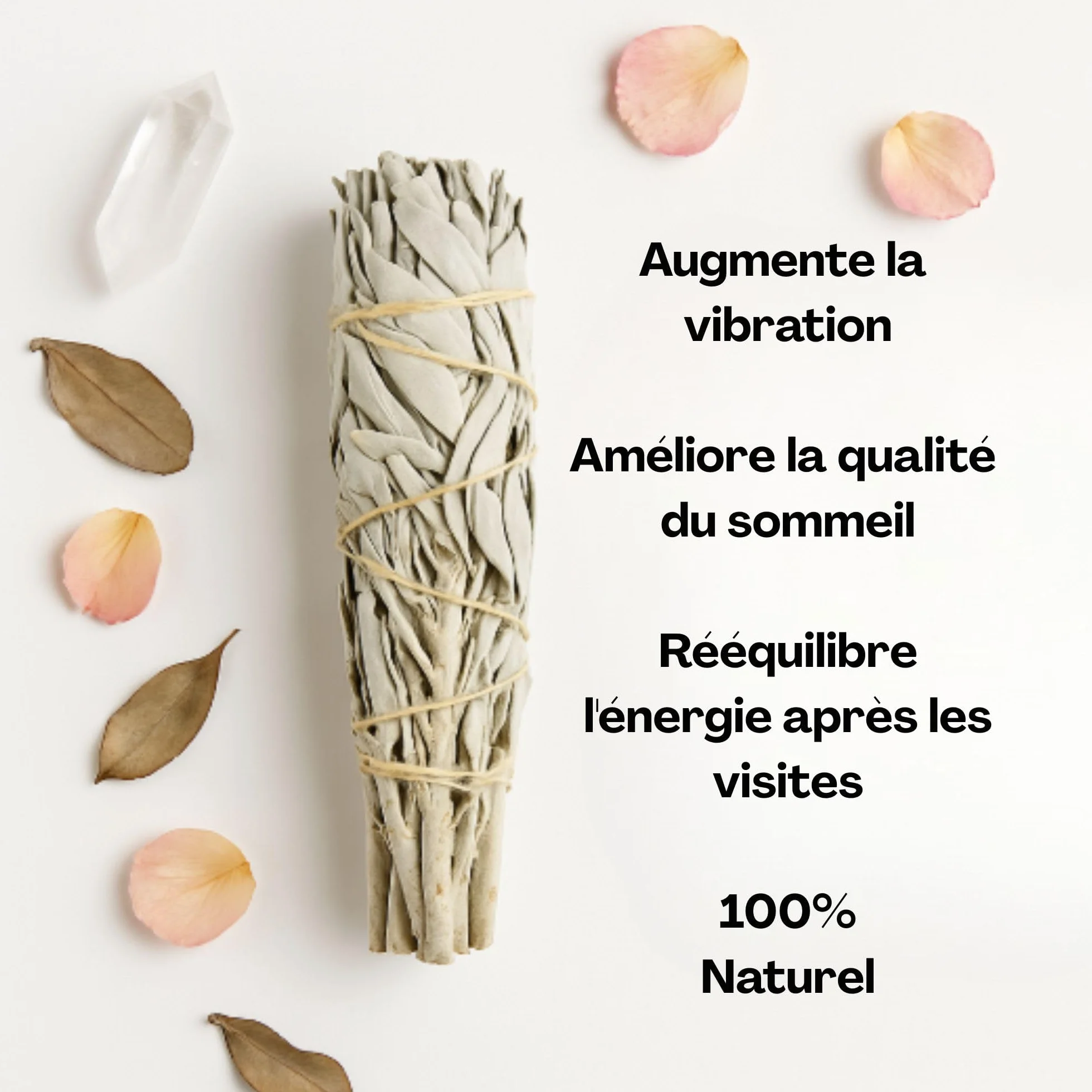 Sauge Blanche à brûler Palo Santo Nettoyage énergétique Maison Bâtonnets d'Encens Artisanaux Aromathérapie