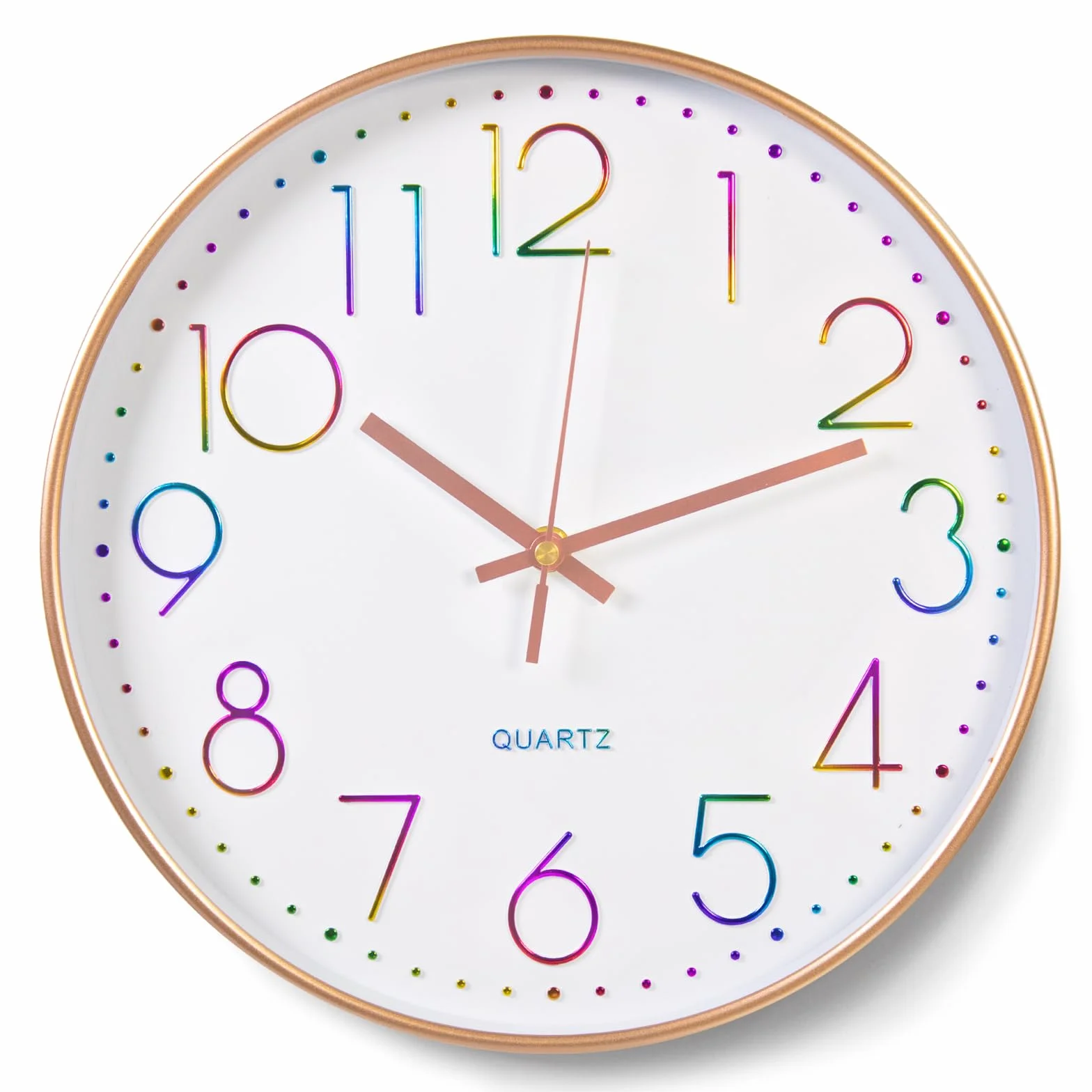 Horloge Murale Silencieuse 30cm Ronde Chiffres Arabes Quartz pour Chambre Salon Cuisine