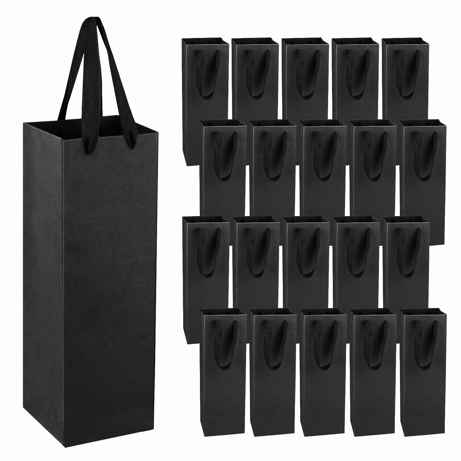 Fabaoday Pochette Cadeau Bouteille 20 PCS Sacs Cadeaux en Papier Kraft avec Poignées pour Vin
