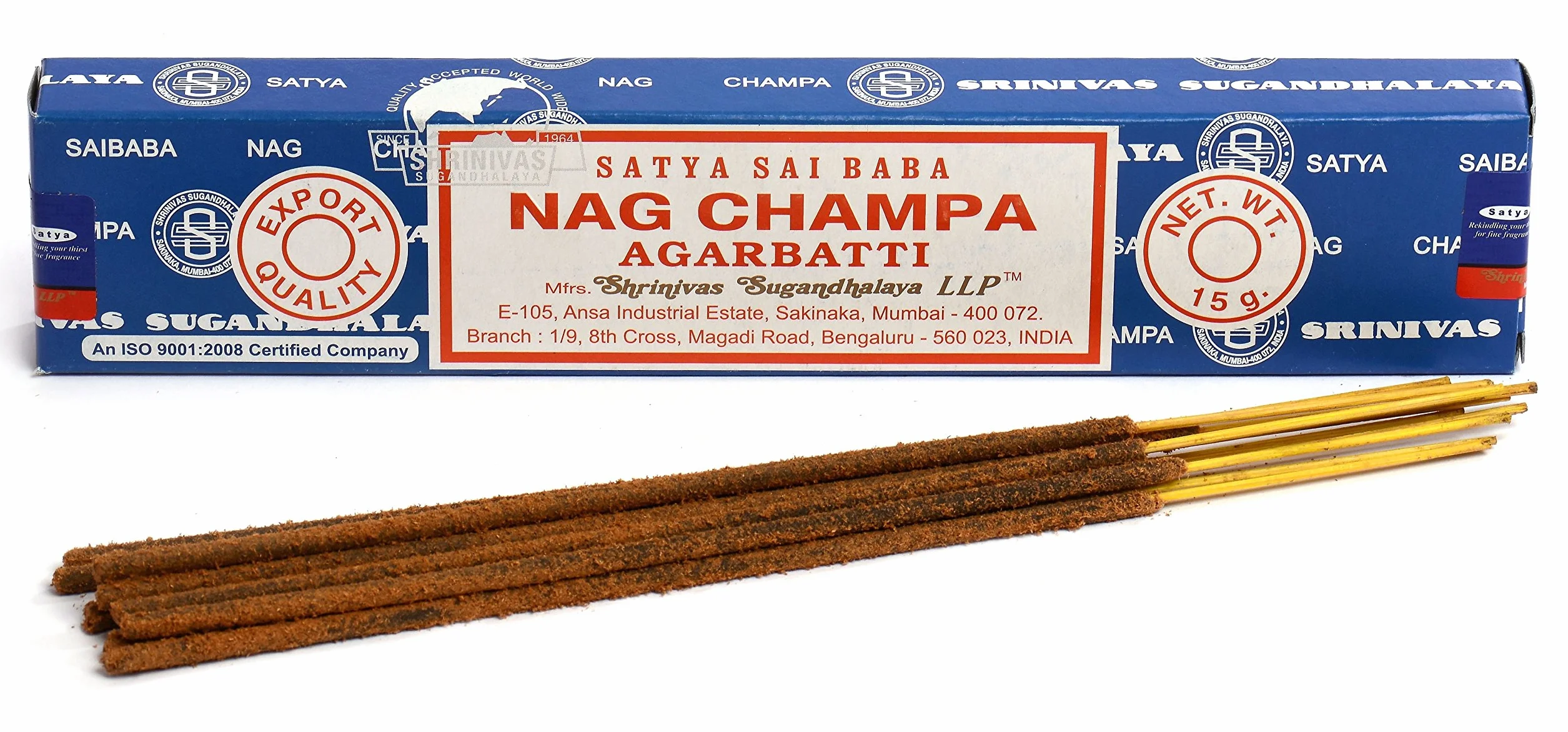 Nag Champa Encens Lot 12 Paquets 15 g 180 g Bleu