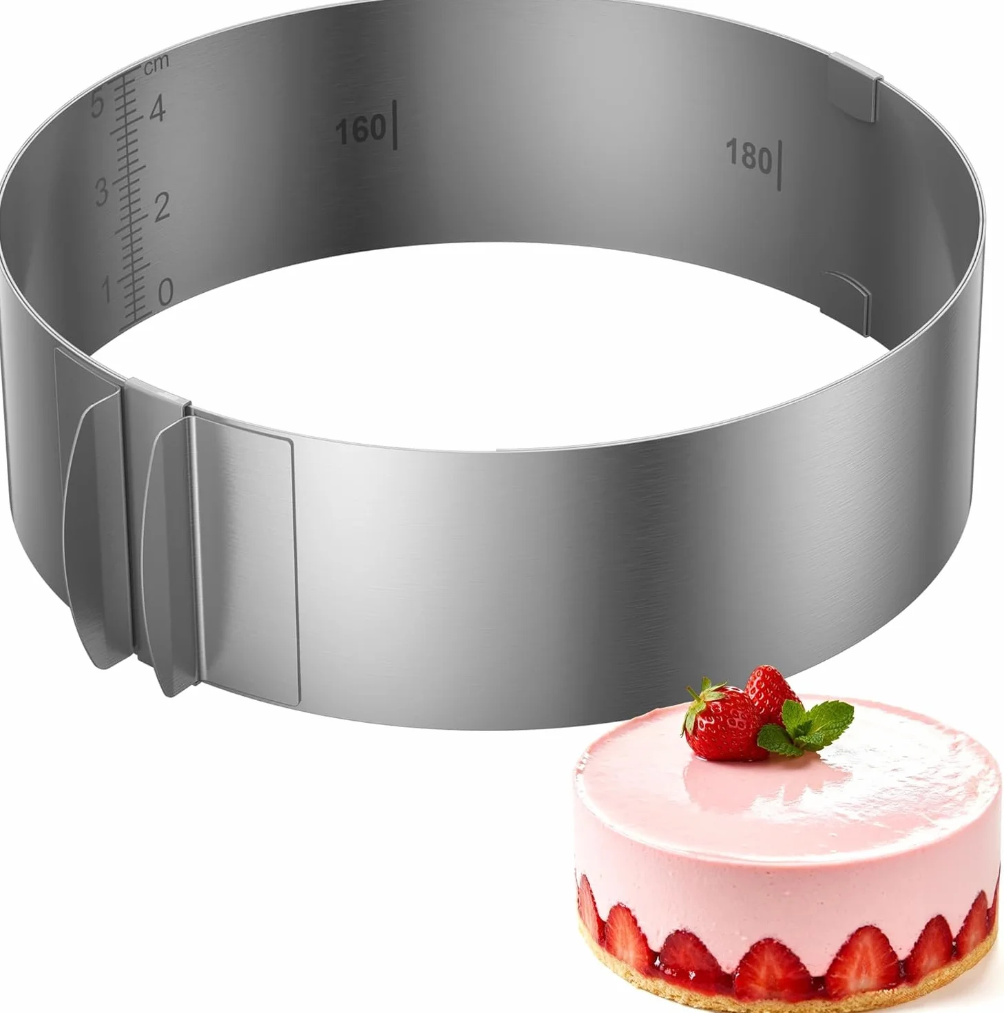 Cercle à Gâteau Réglable 6-12 Pouces, Acier Inoxydable Moule pour Cuisson