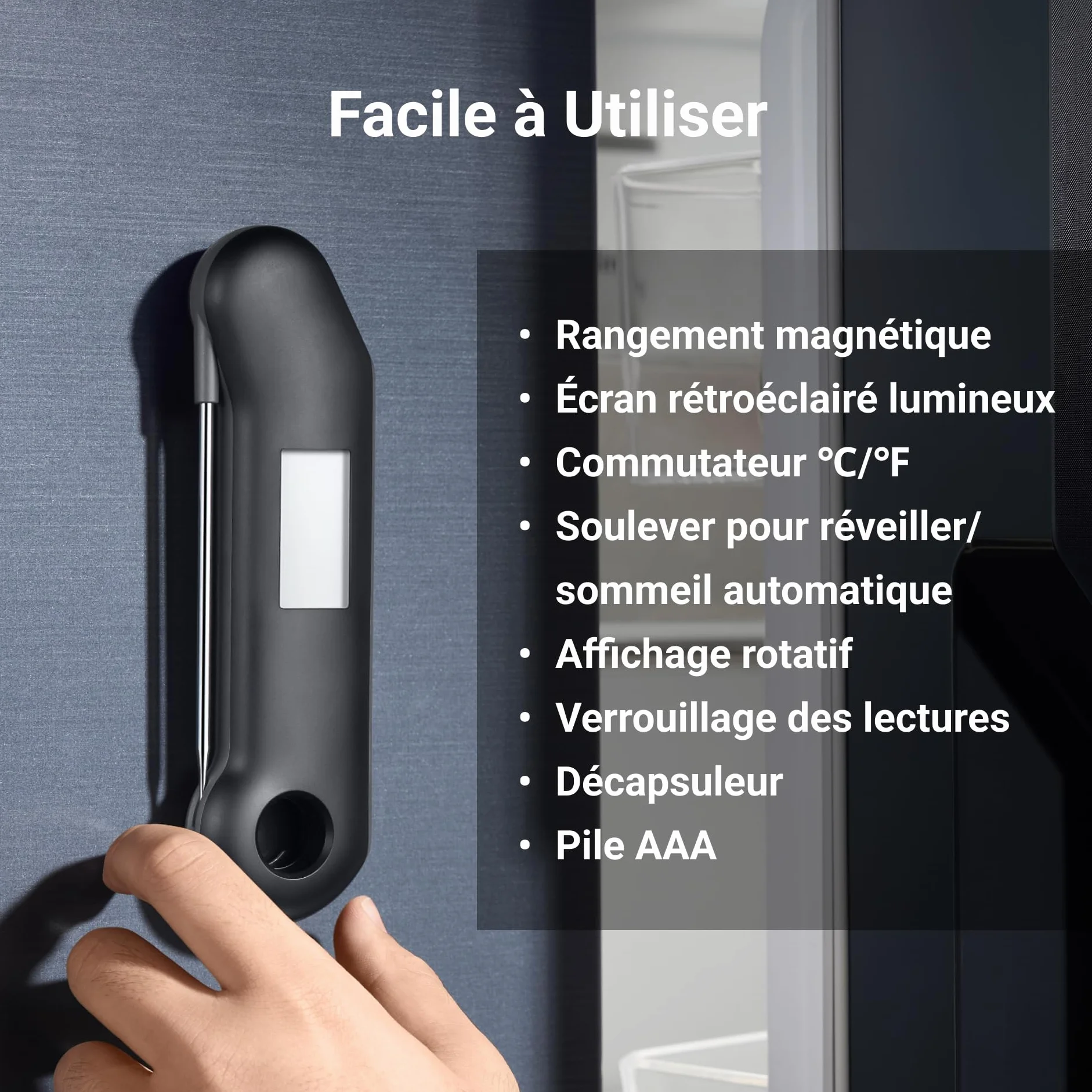 ThermoMaven F1 Turbo Thermomètre de Cuisine Numérique, 0,5s Lecture Instantanée, Précision ±0,3°C, Étanche IP67