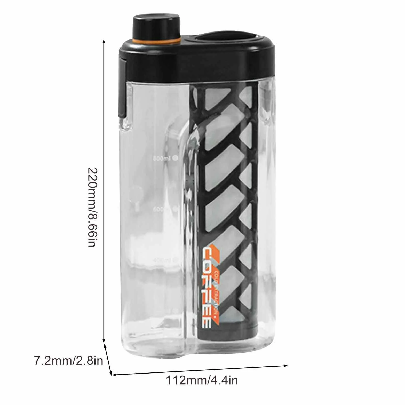 Bouteille de thé portable Cold Brew Coffee Maker Mattista de café froid anti-fuite filtre fin en maille 350 ml